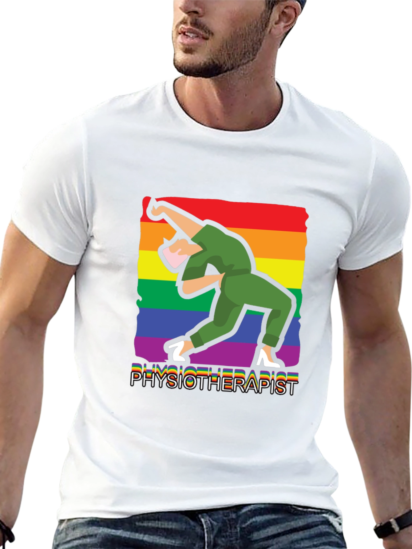 Physiotherapist Pride T-Shirt - Rainbow Design