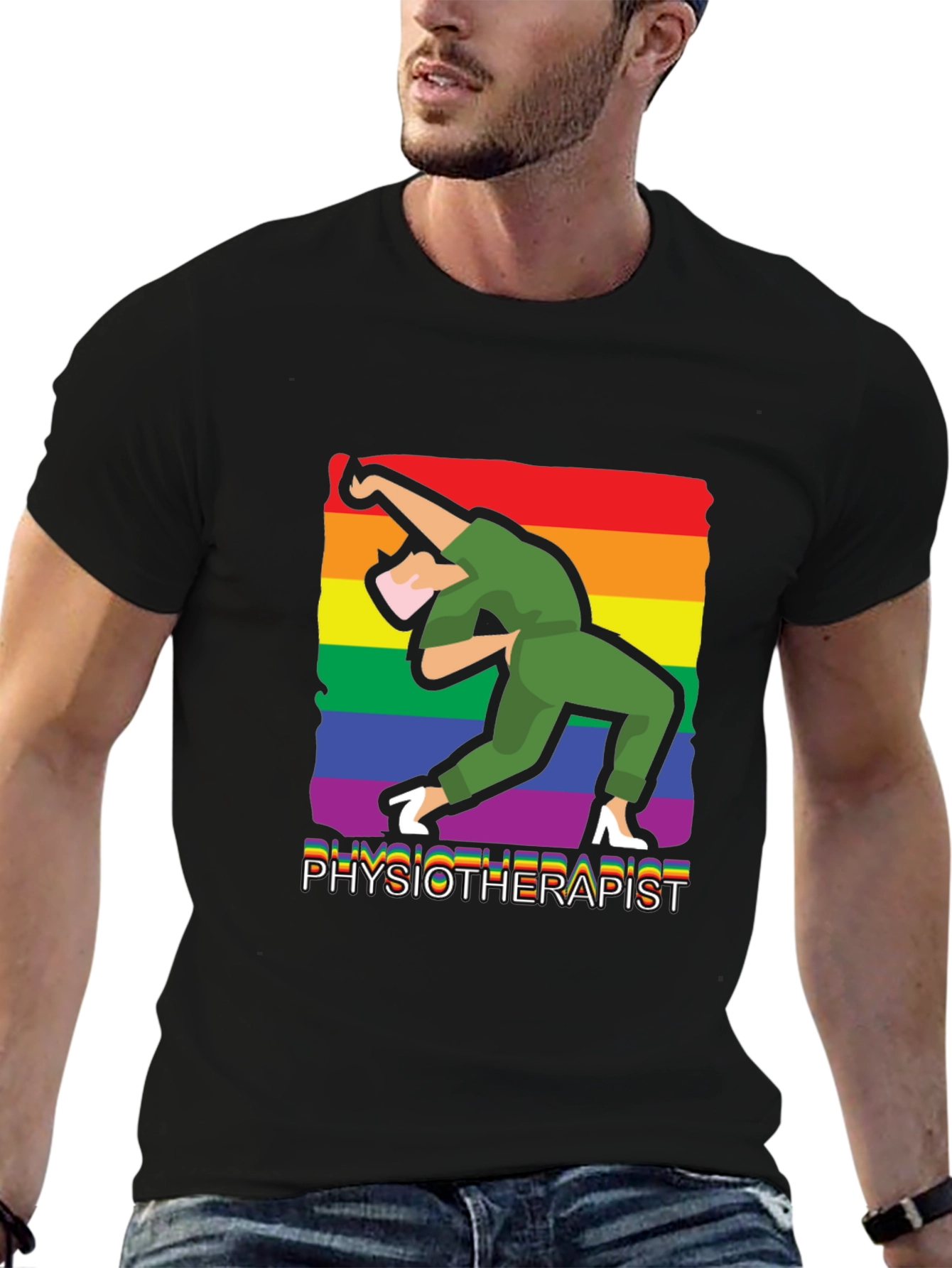 Physiotherapist Pride T-Shirt - Rainbow Design