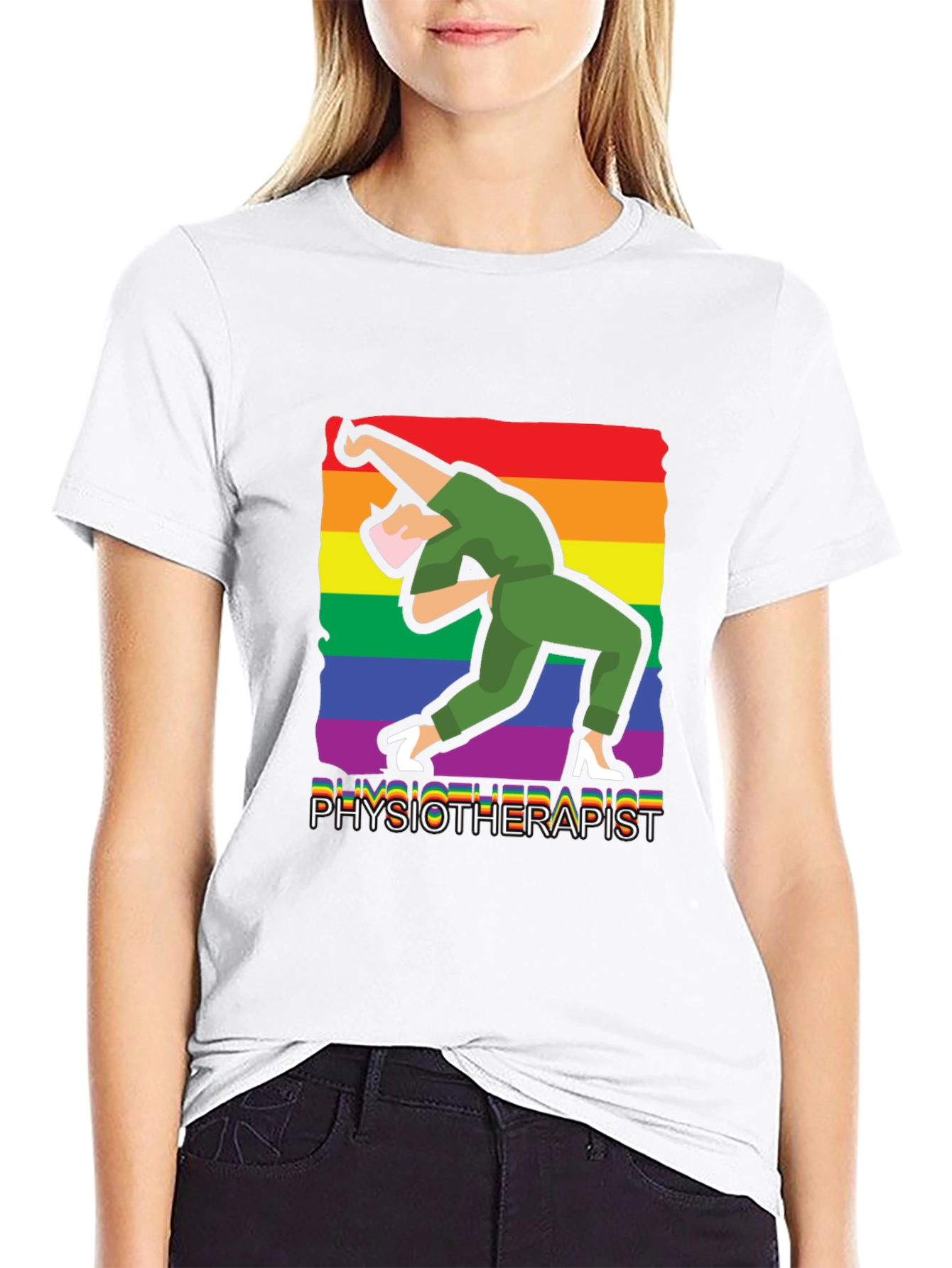 Physiotherapist Pride T-Shirt - Rainbow Design