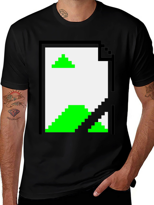 Retro Pixel Art T-Shirt - Black File Design