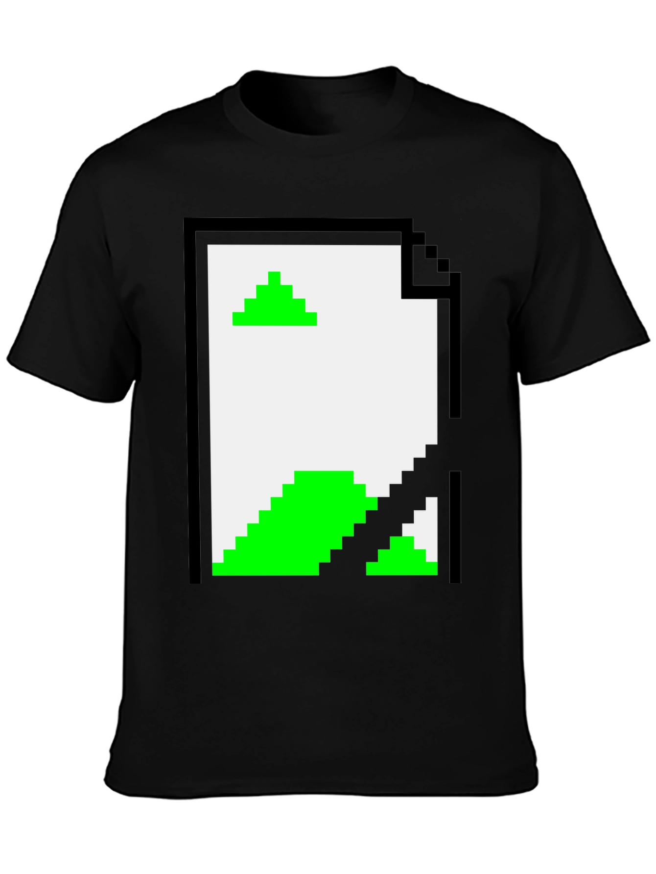 Retro Pixel Art T-Shirt - Black File Design