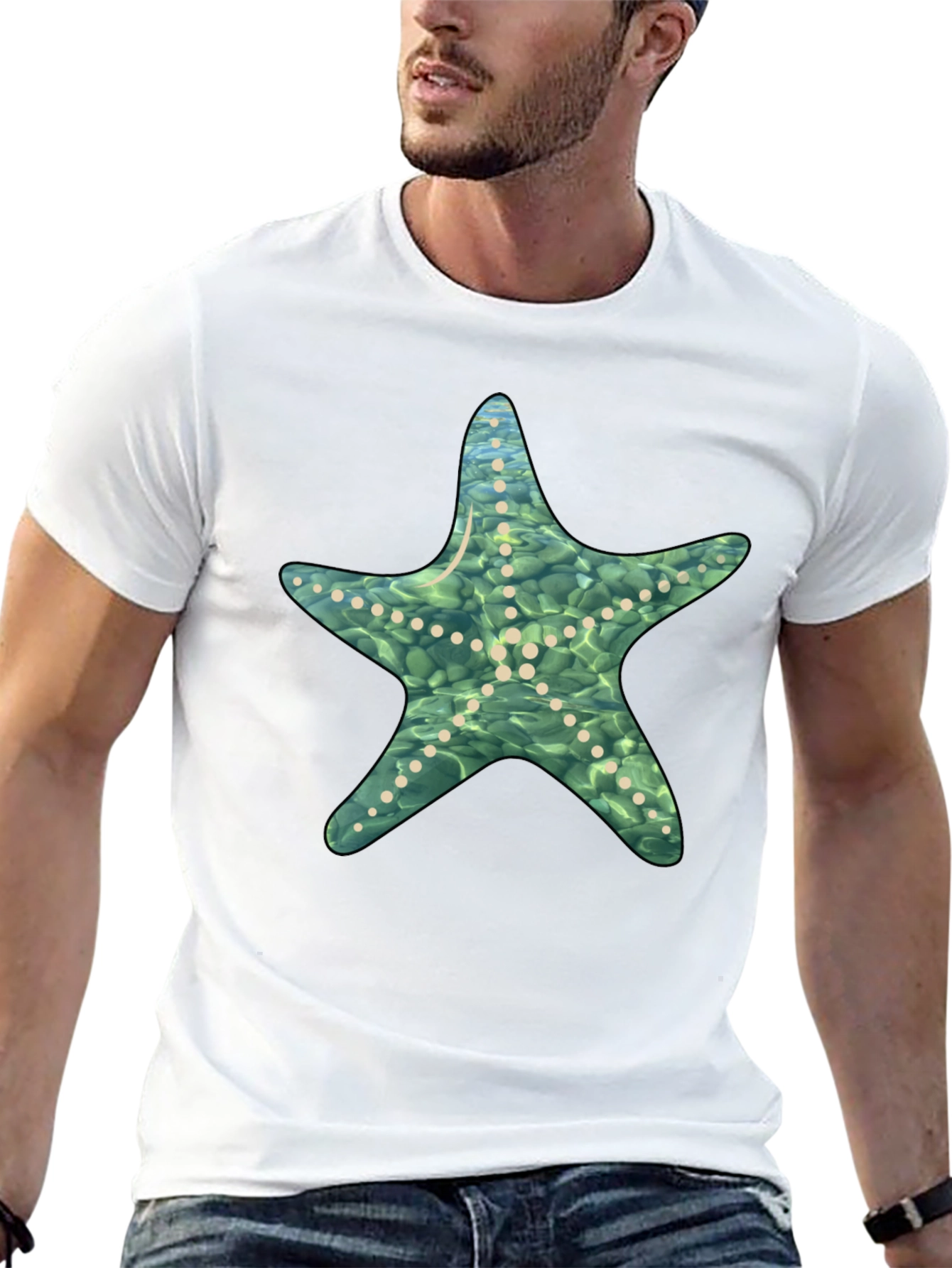 Starfish Graphic Black T-Shirt