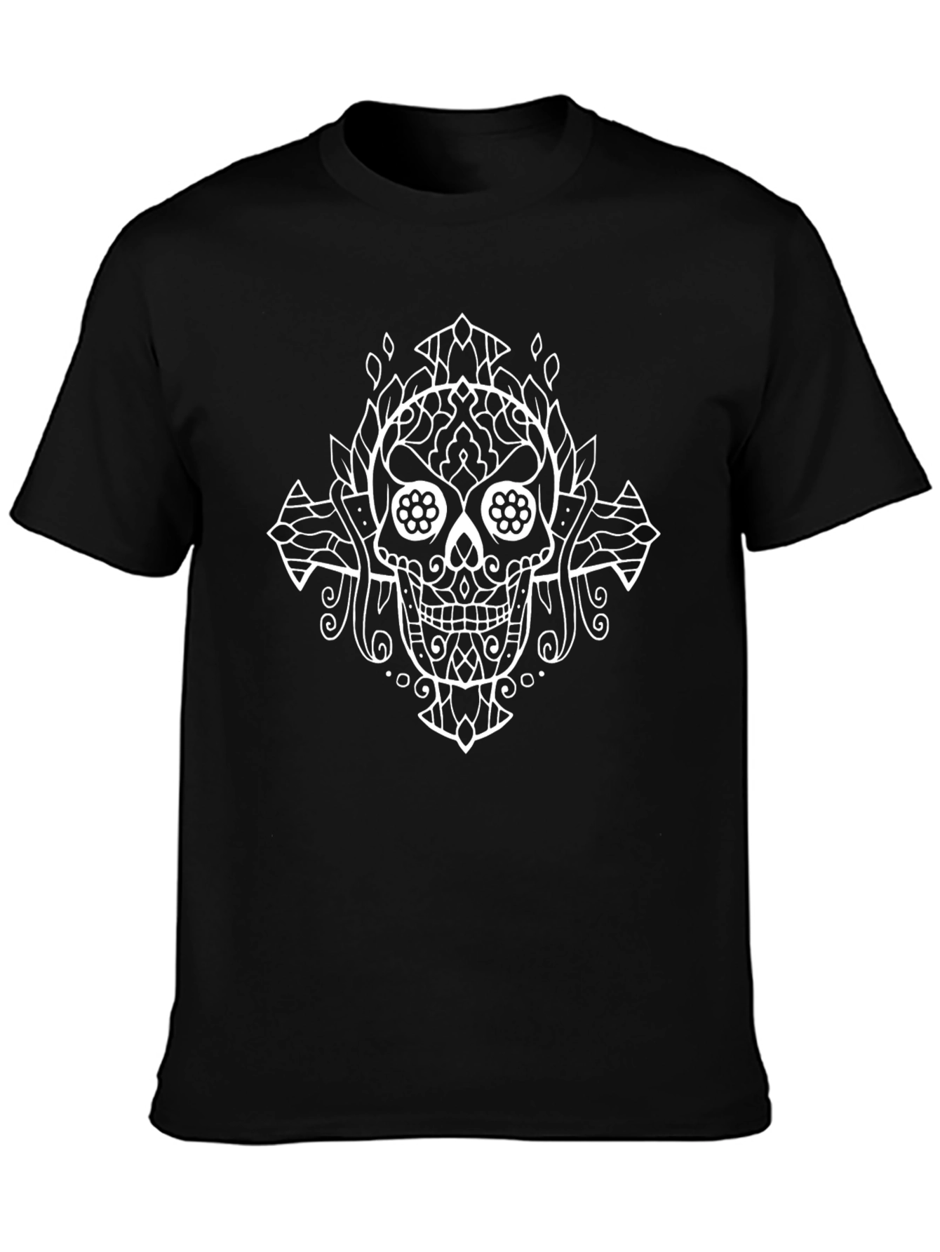 Skull Graphic Tee - Black Cotton Blend