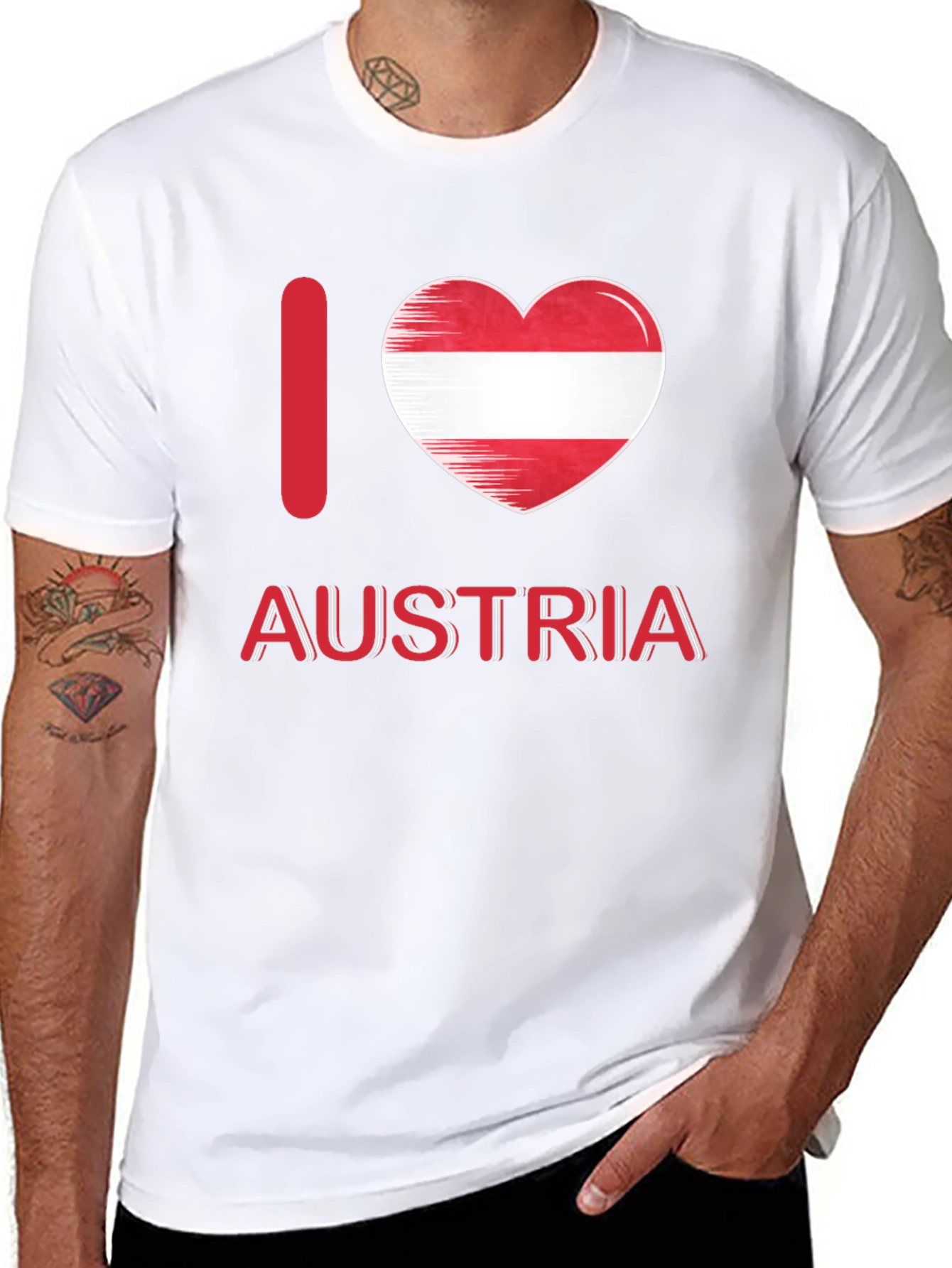 I Heart Austria T-Shirt - Black Cotton Tee