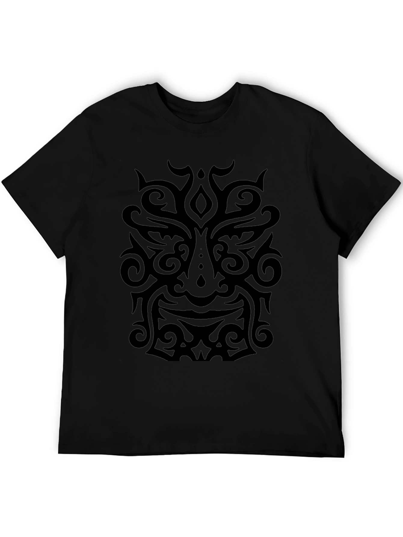 Tribal Mask Graphic Black T-Shirt