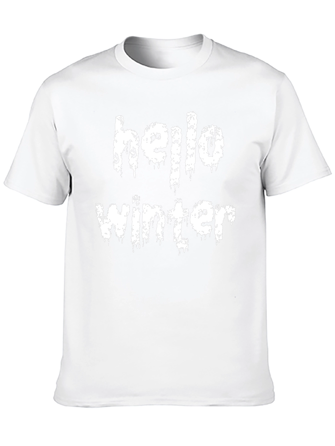 Hello Winter Graphic Tee - Black Cotton Blend T-Shirt