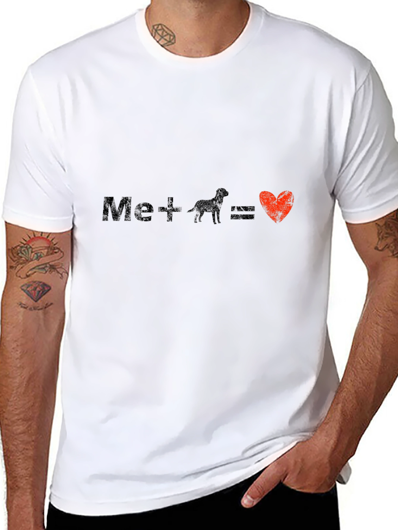 Mens Me + Dog = Love Graphic Tee