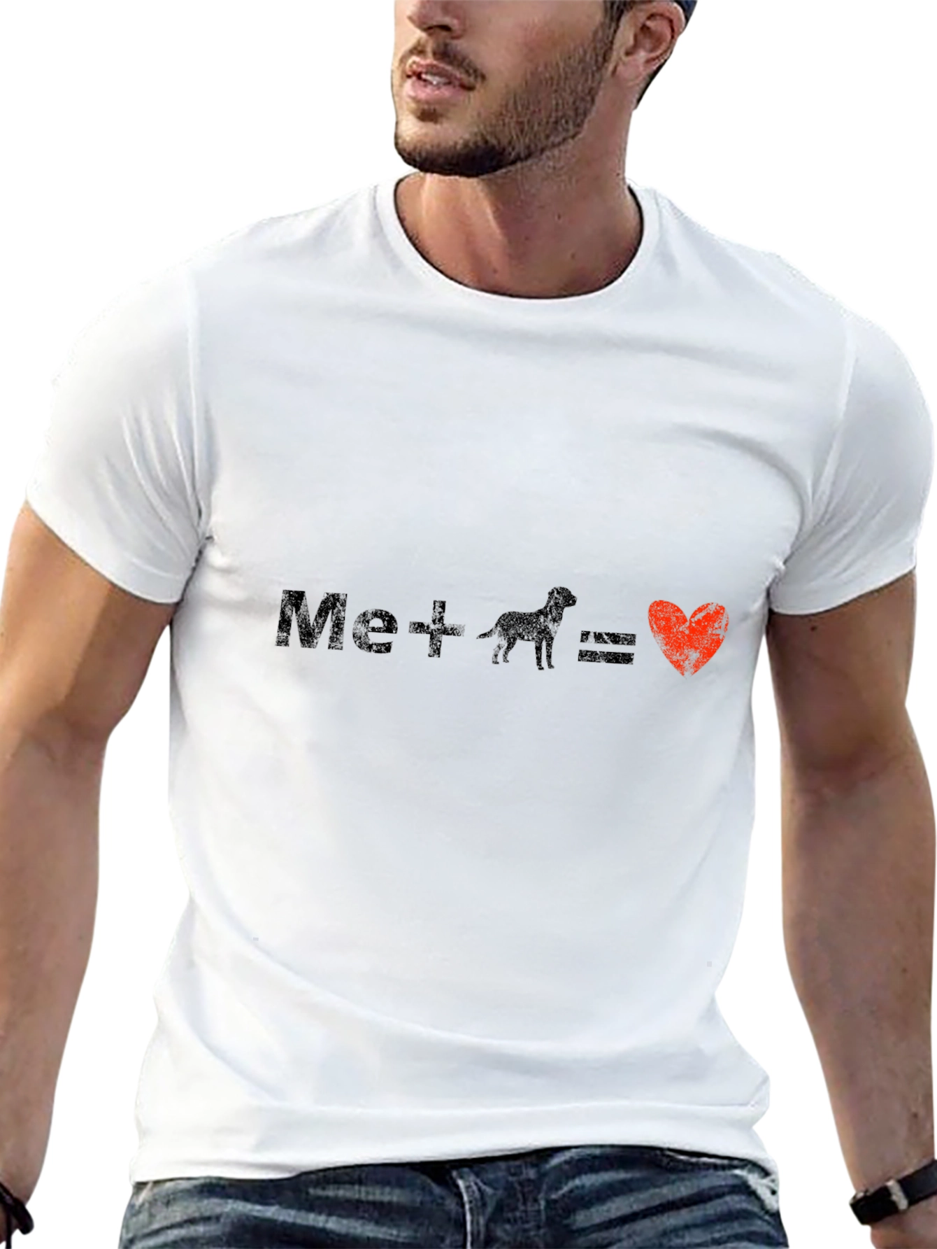 Mens Me + Dog = Love Graphic Tee