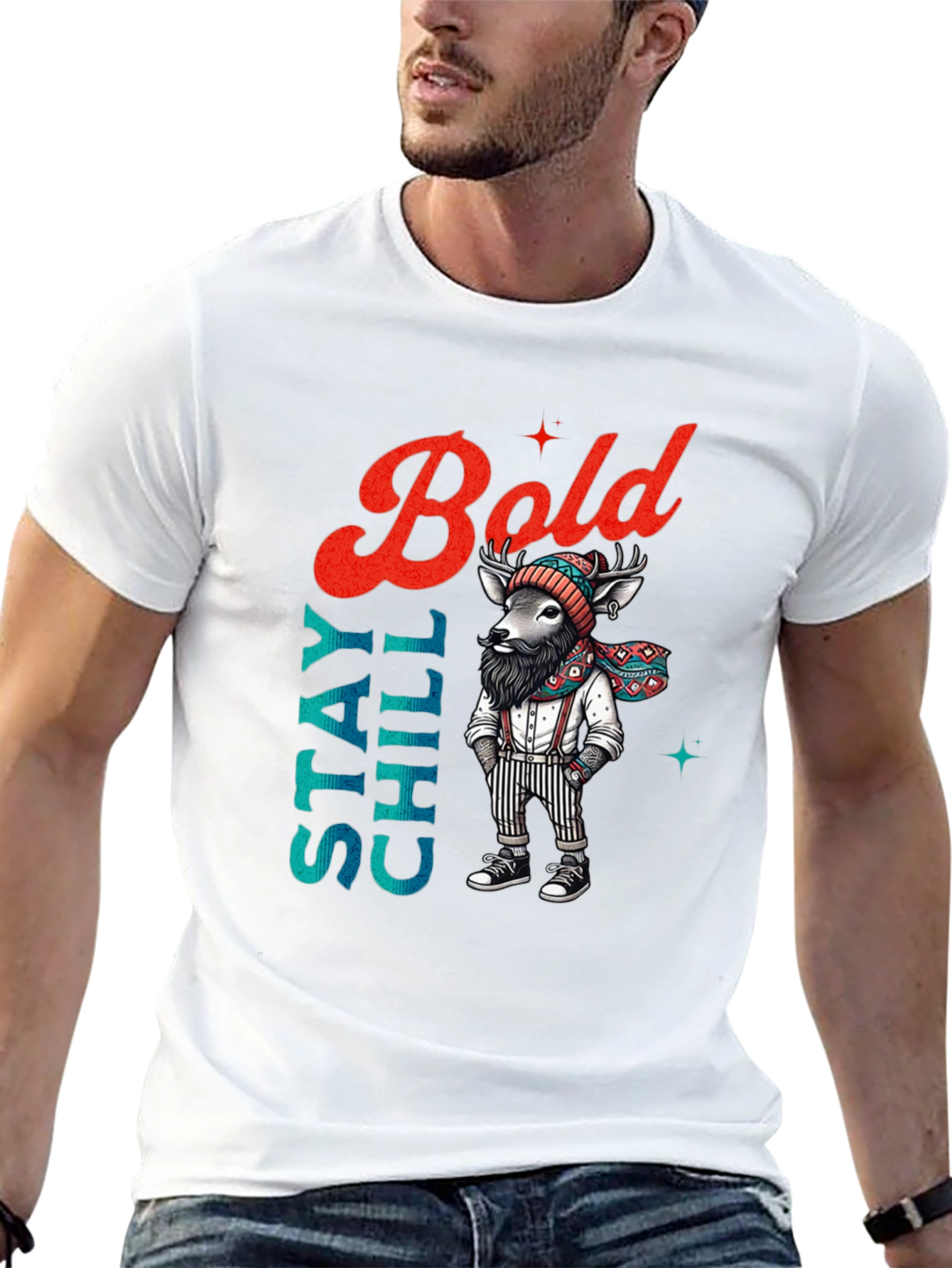 Stay Chill Bold Deer Graphic Tee