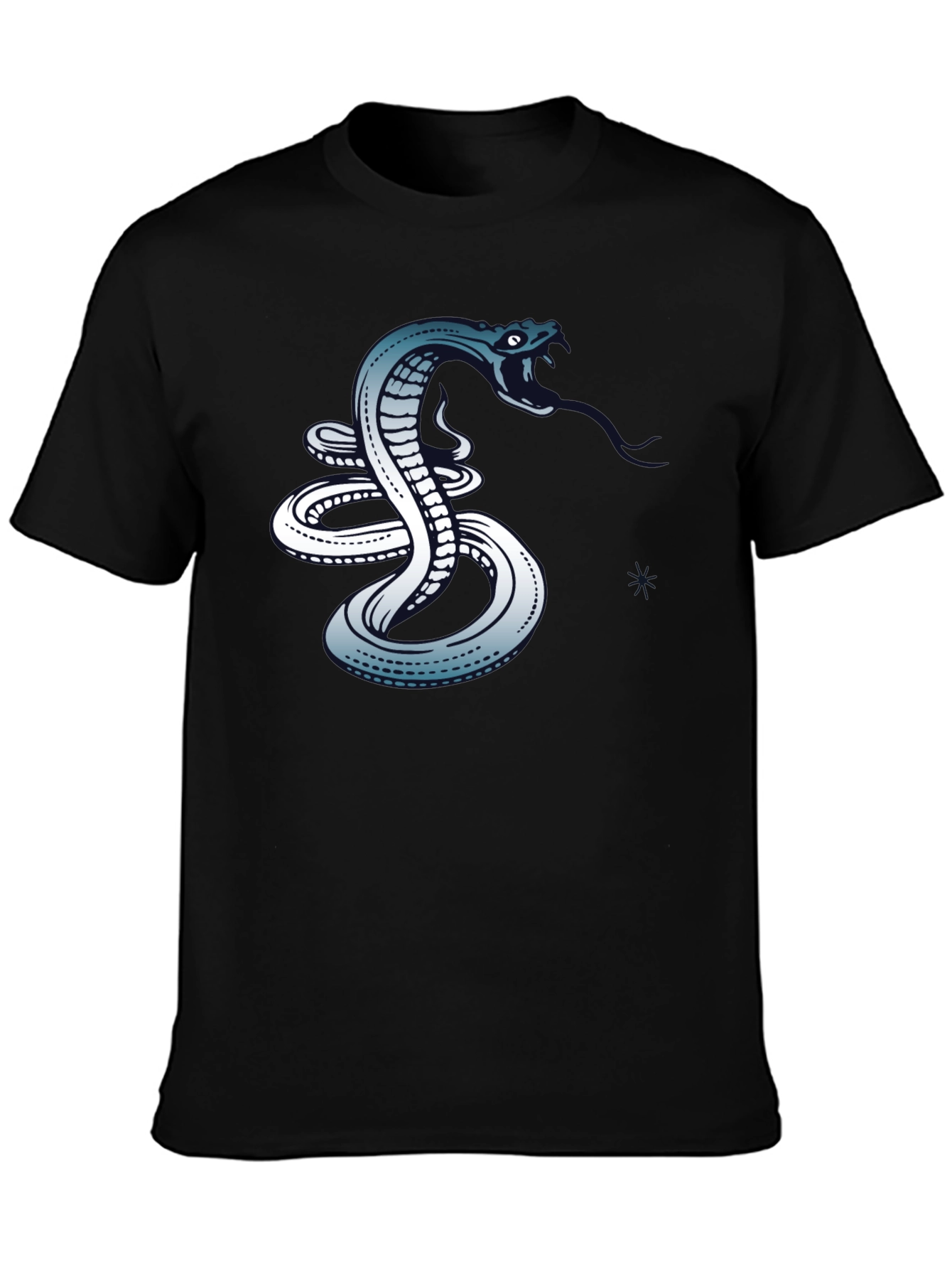 Mens Black Snake Graphic T-Shirt
