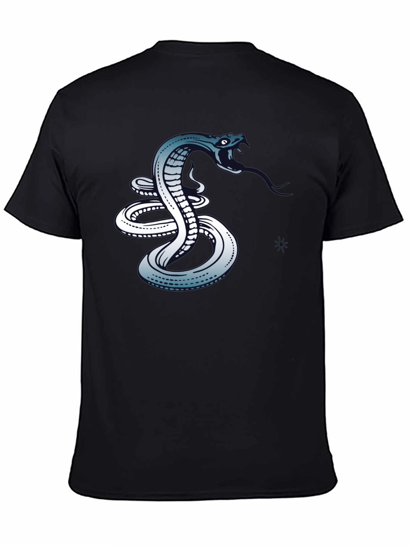 Mens Black Snake Graphic T-Shirt