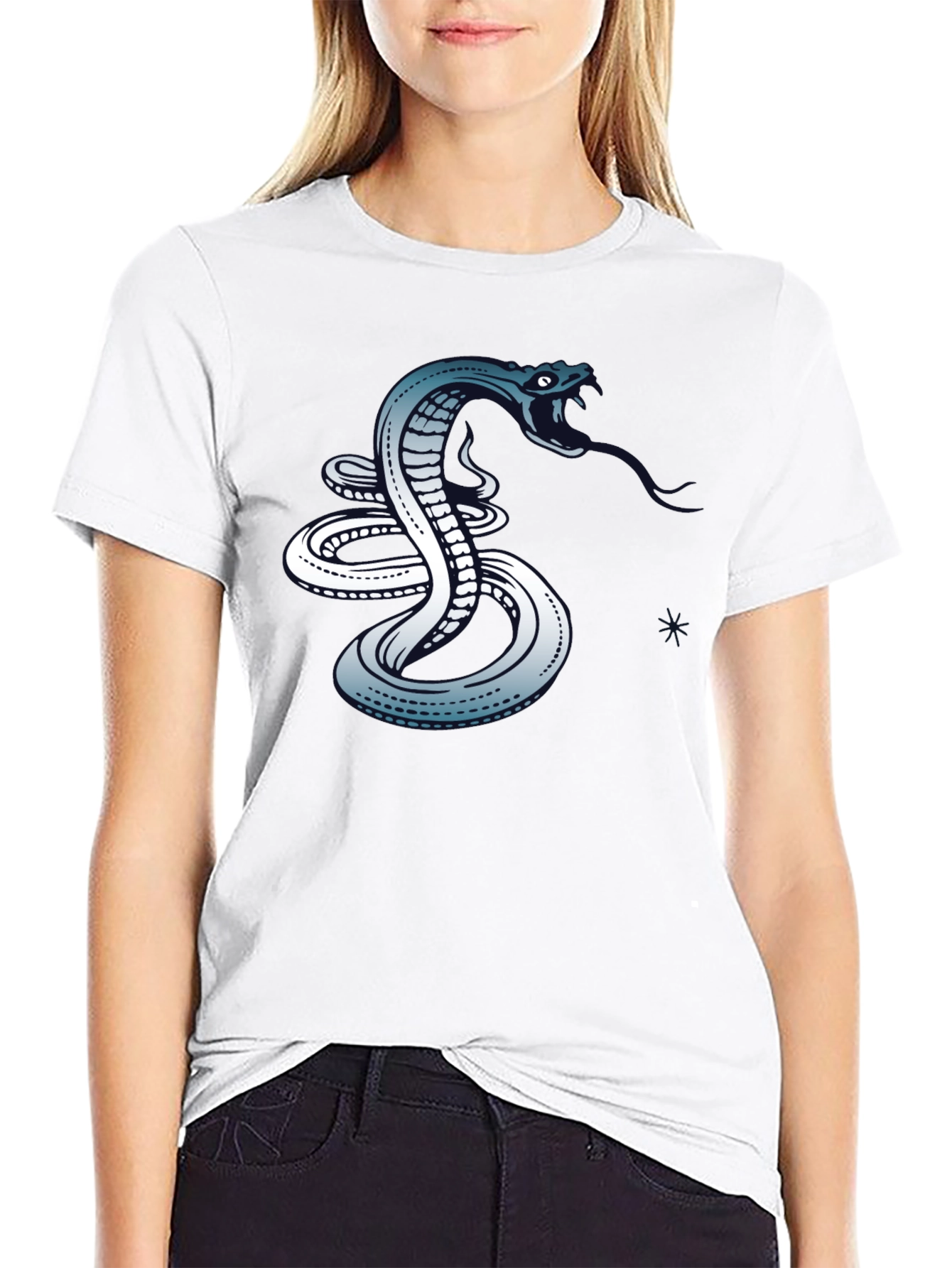 Mens Black Snake Graphic T-Shirt