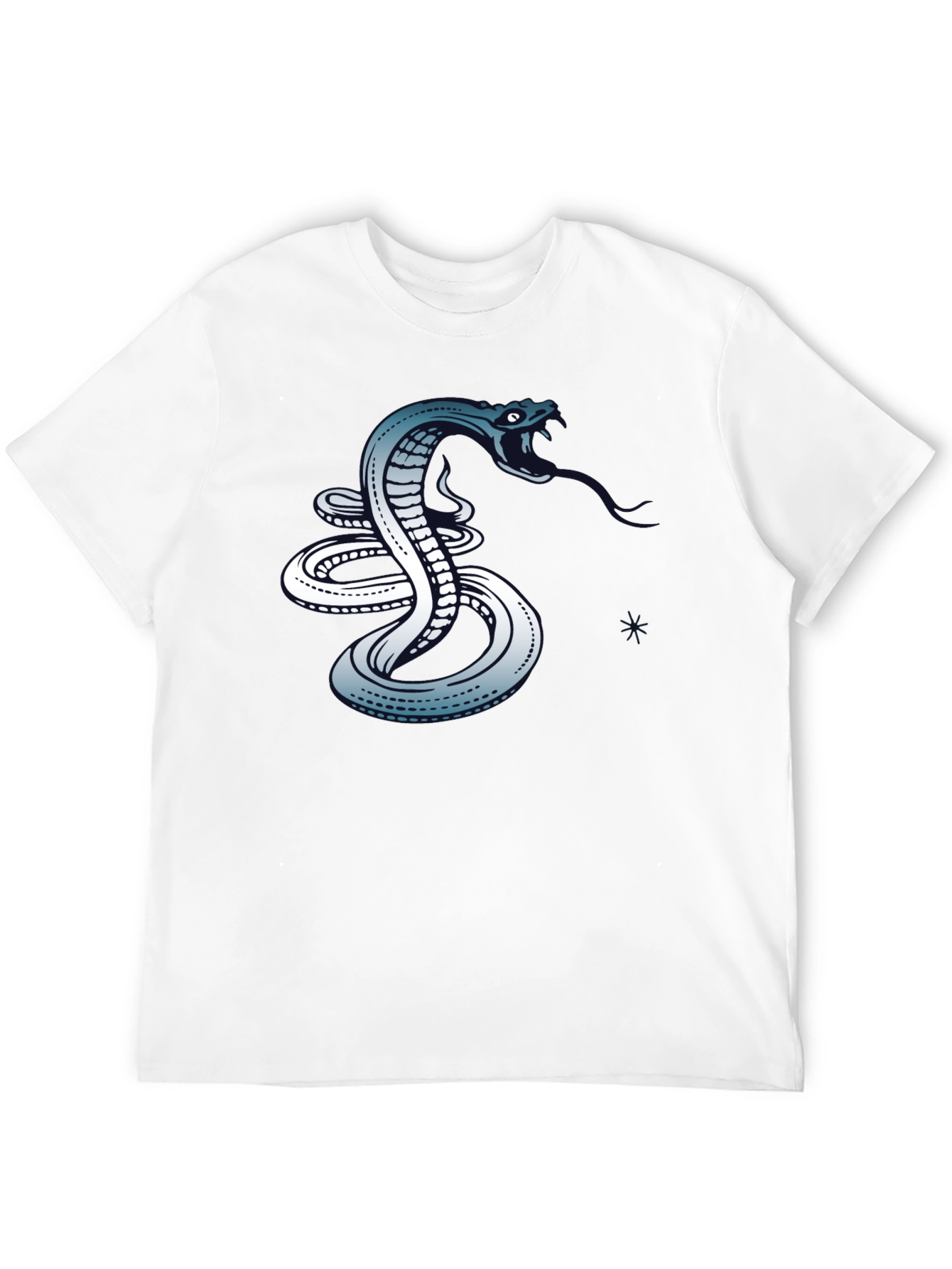 Mens Black Snake Graphic T-Shirt