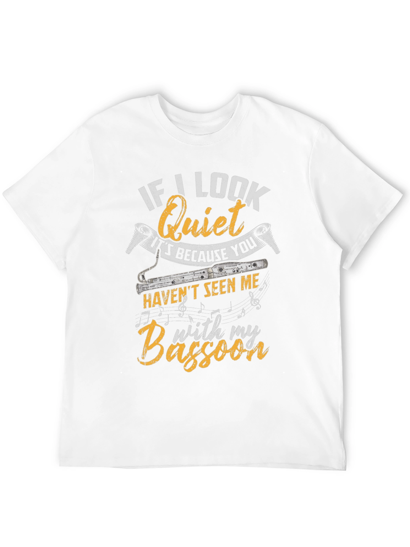 If I Look Quiet Bassoon Player Black T-Shirt