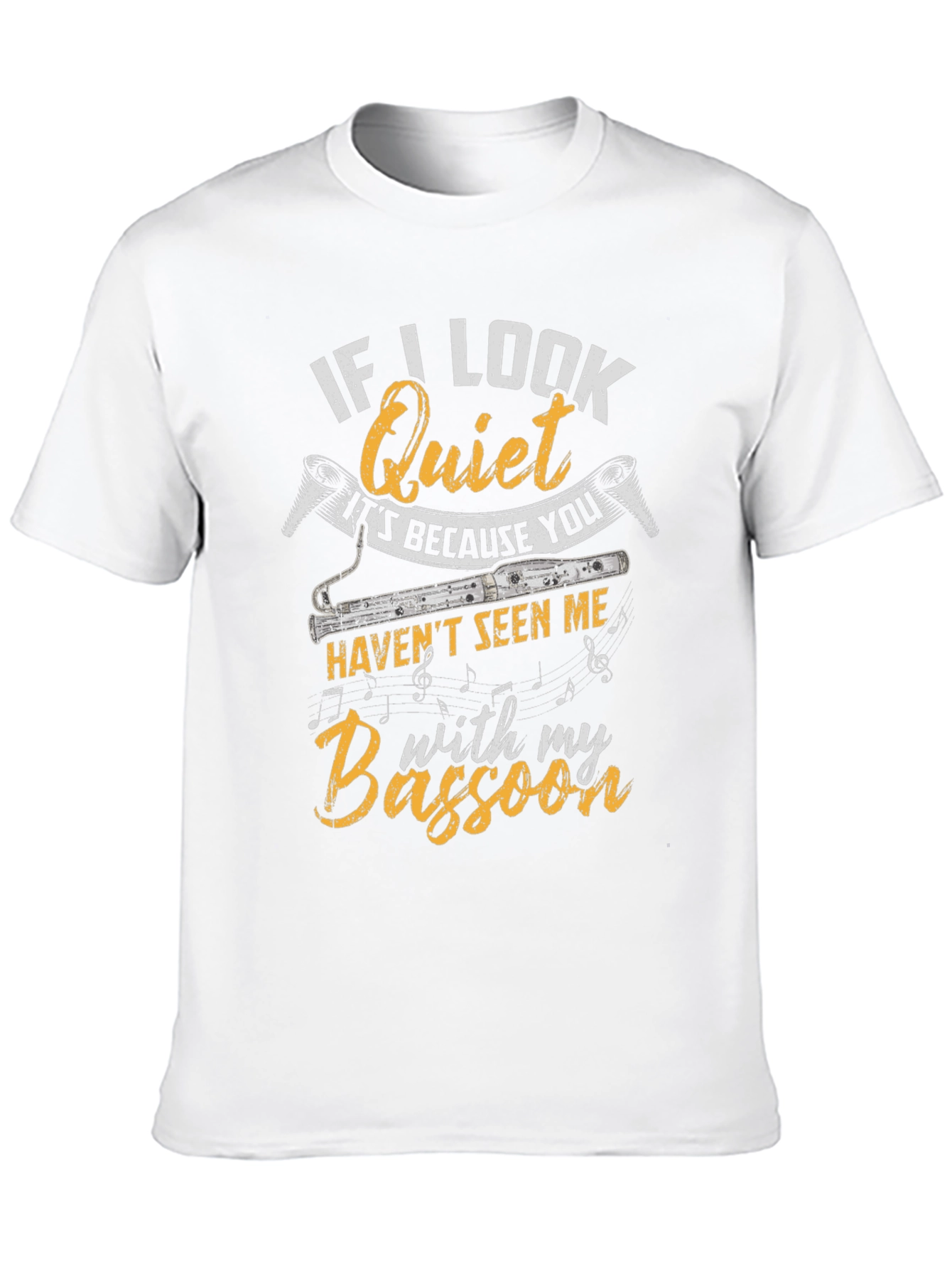 If I Look Quiet Bassoon Player Black T-Shirt