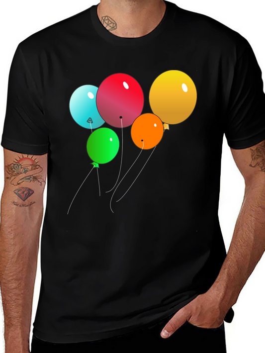 Mens Black Balloon Graphic Tee