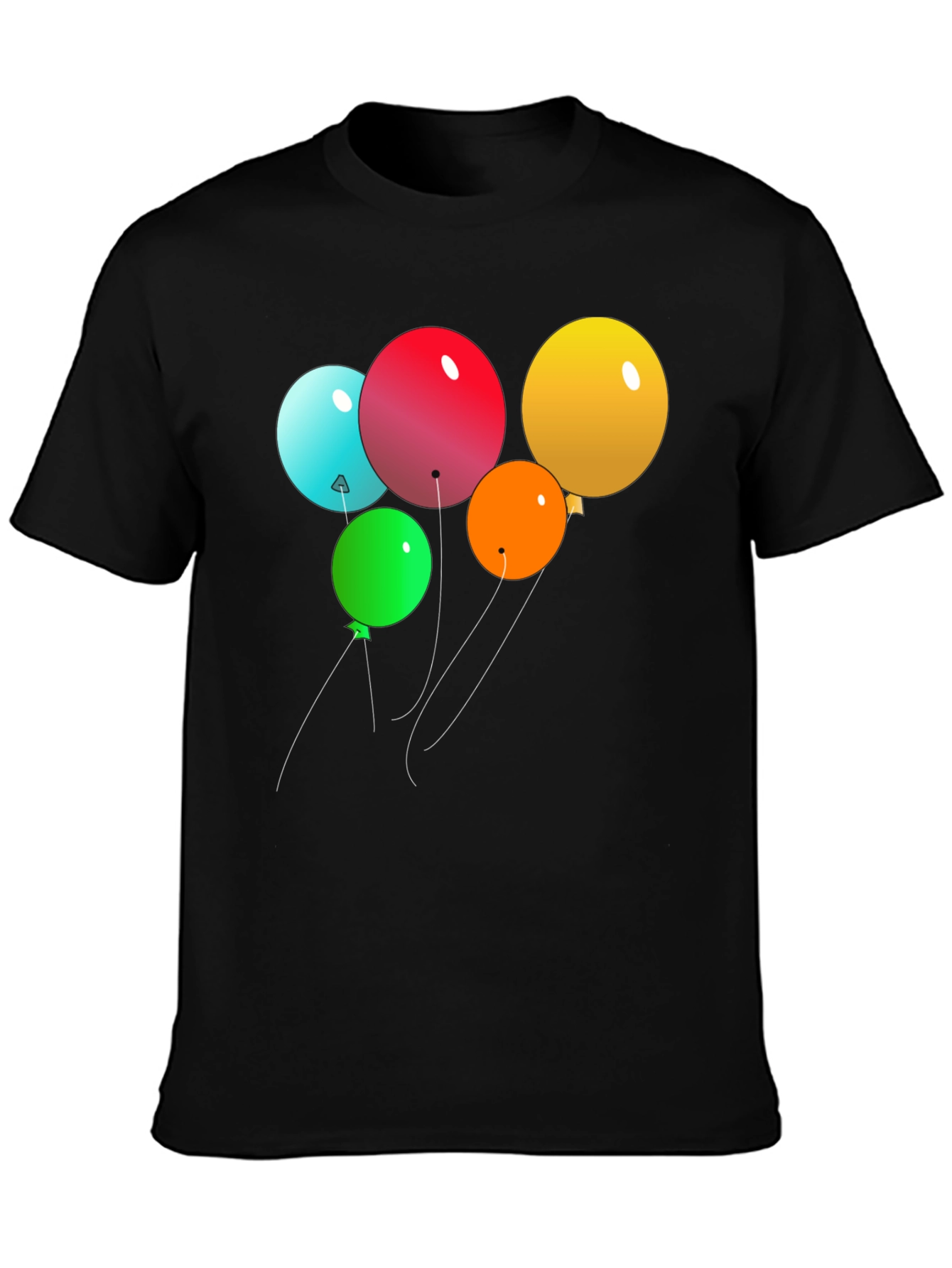 Mens Black Balloon Graphic Tee