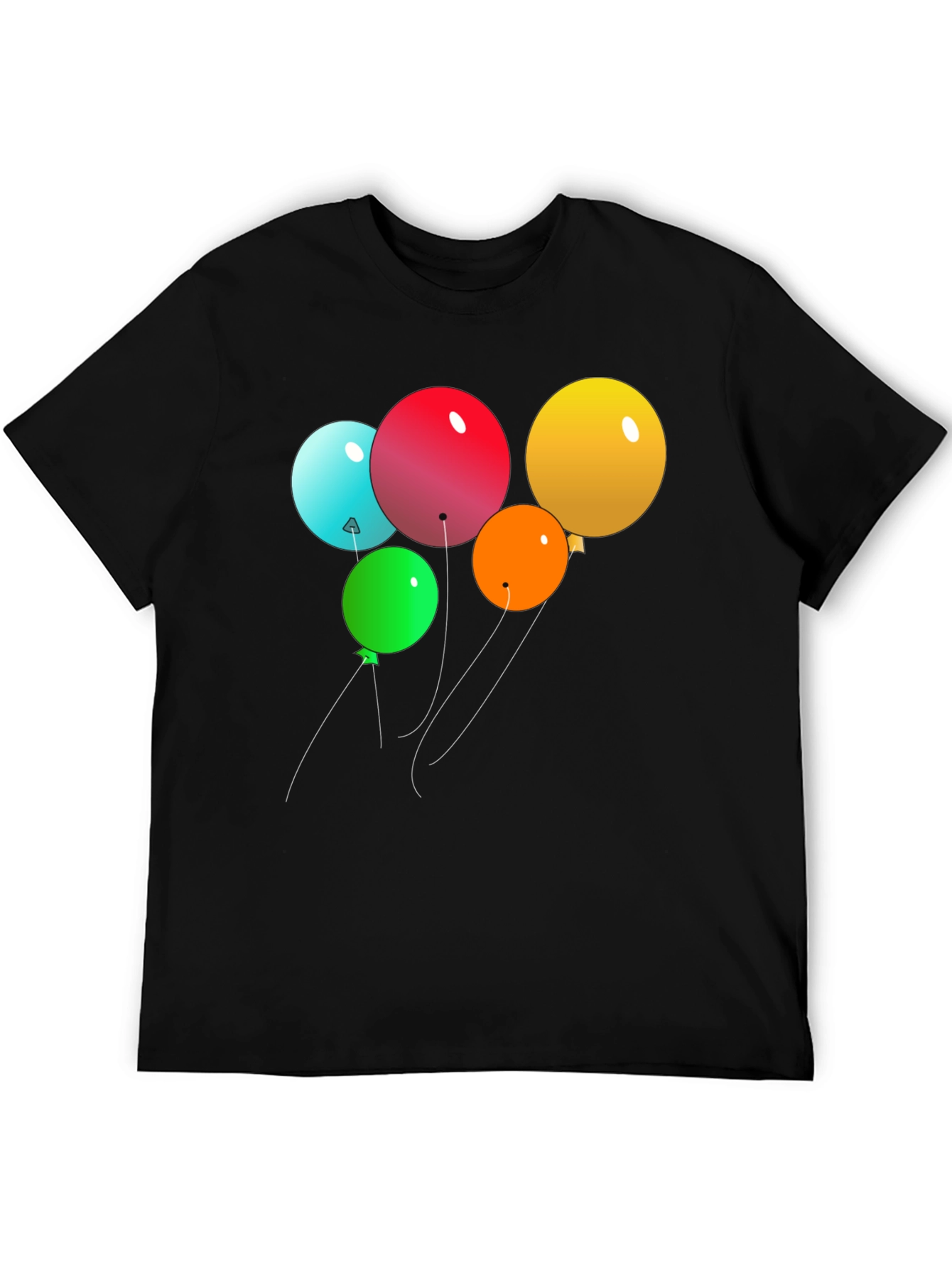 Mens Black Balloon Graphic Tee