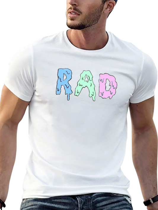 Rad Graphic Print Mens Black T-Shirt