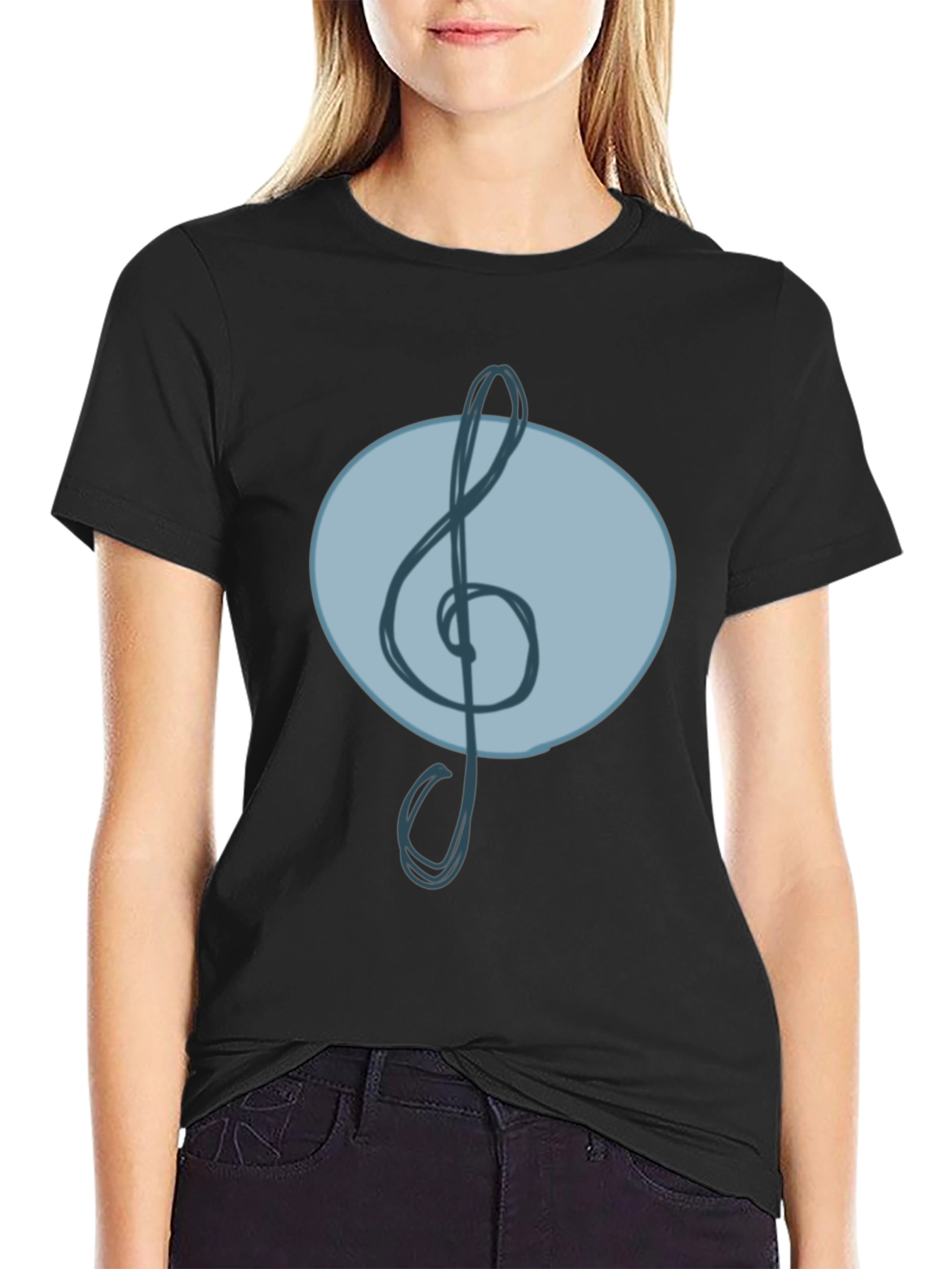 Musical Clef Graphic Tee - Cool Treble Note Design