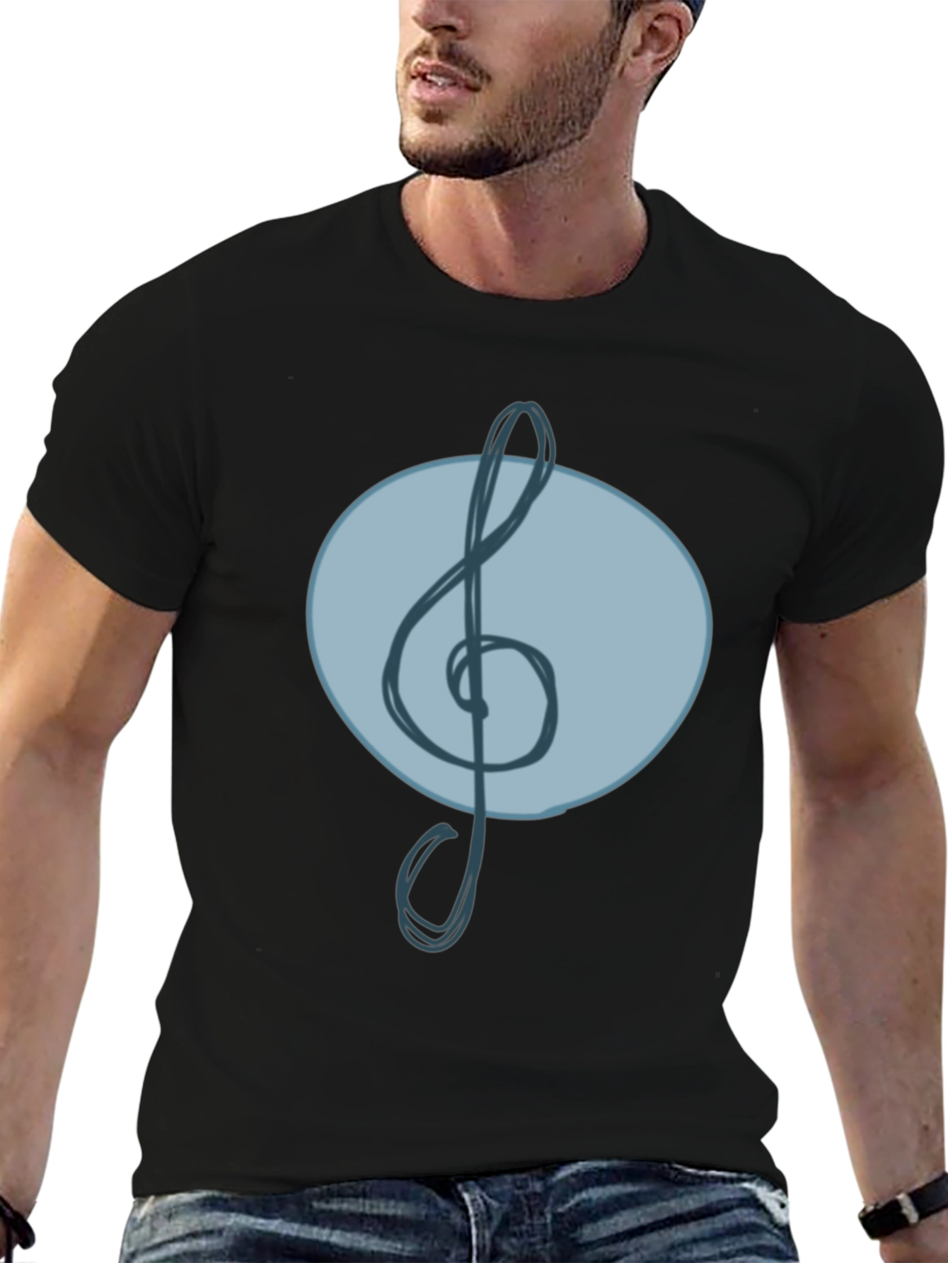 Musical Clef Graphic Tee - Cool Treble Note Design