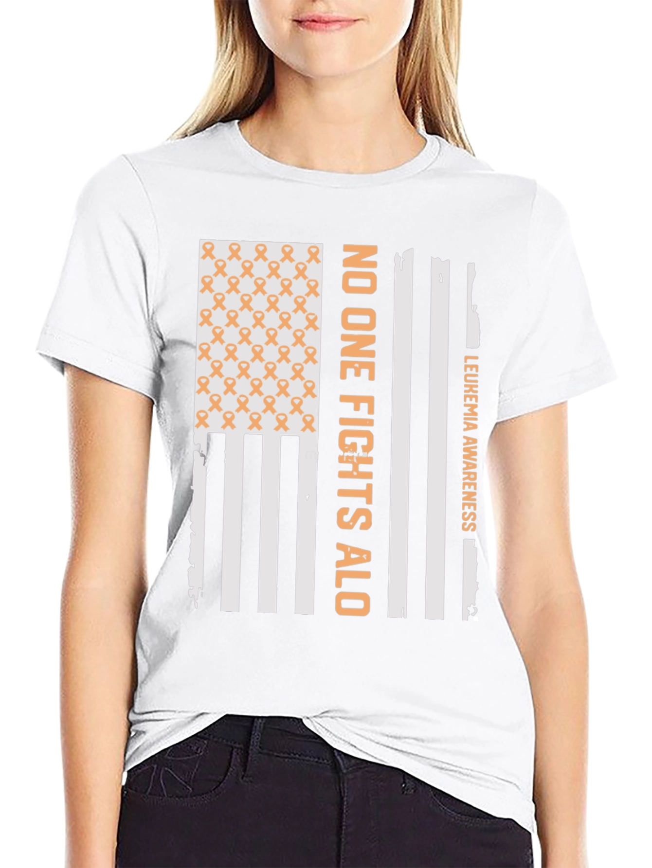 Leukemia Awareness T-Shirt - No One Fights Alone