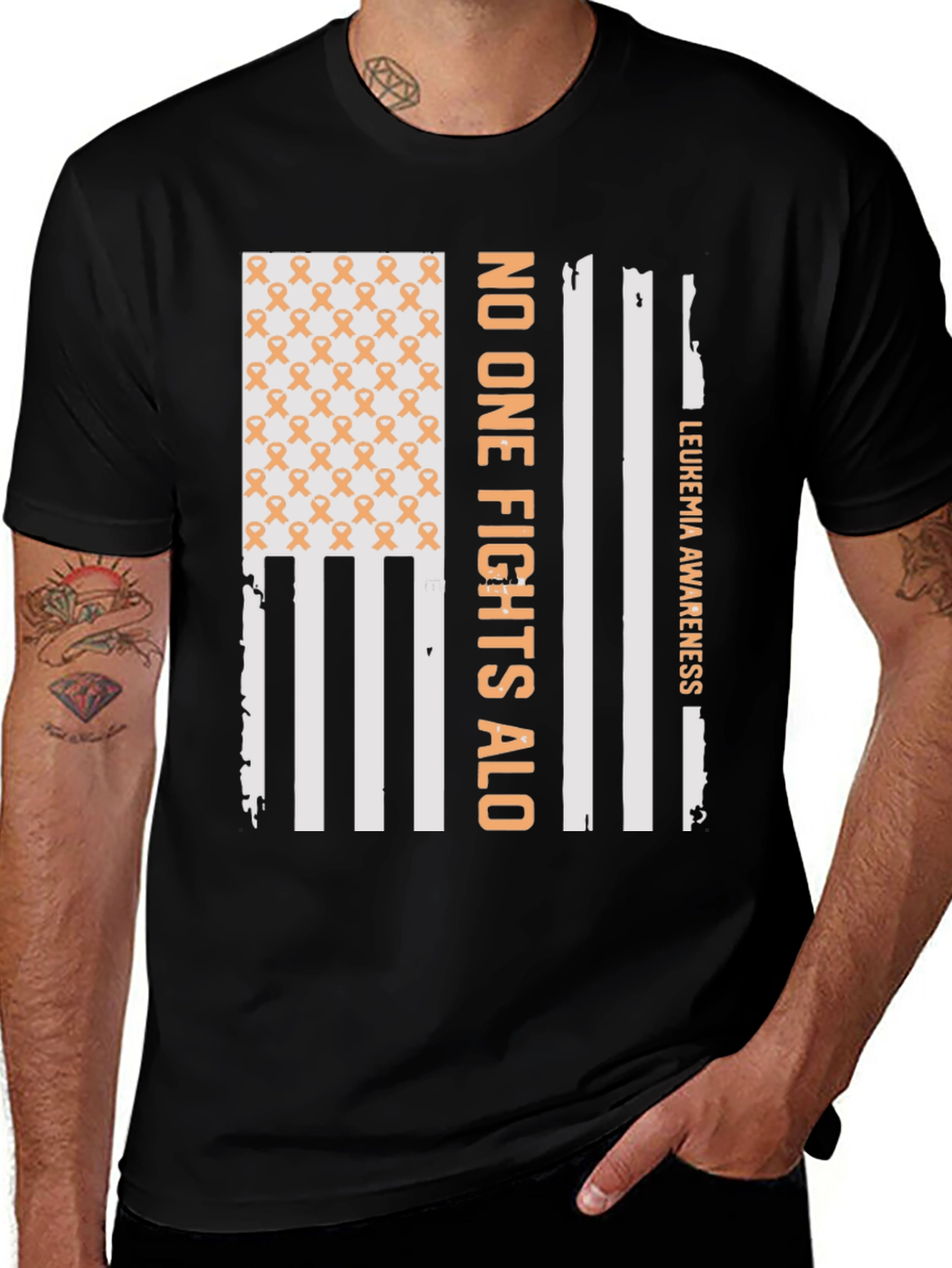 Leukemia Awareness T-Shirt - No One Fights Alone