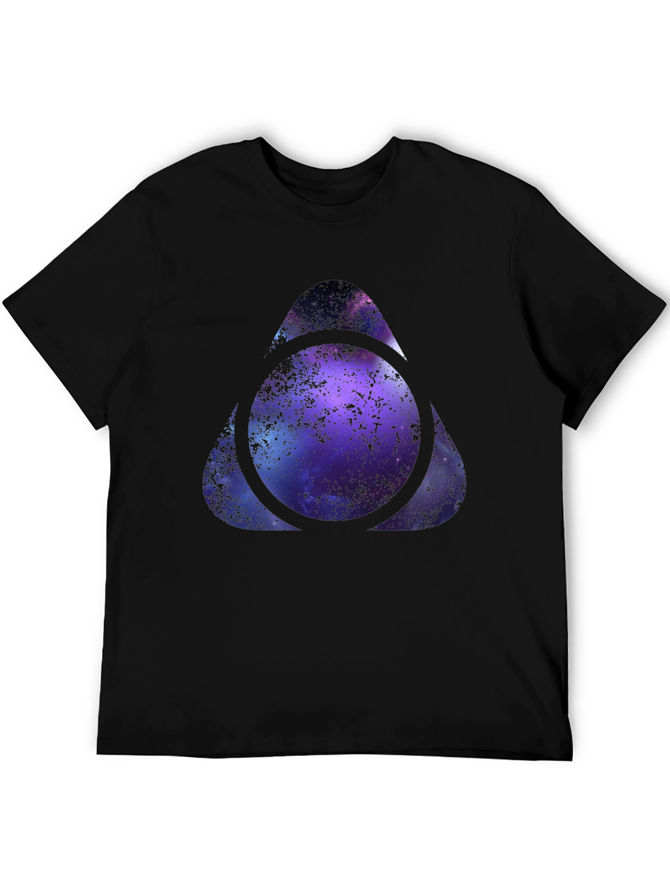 Galaxy Triangle Circle Graphic Black T-Shirt