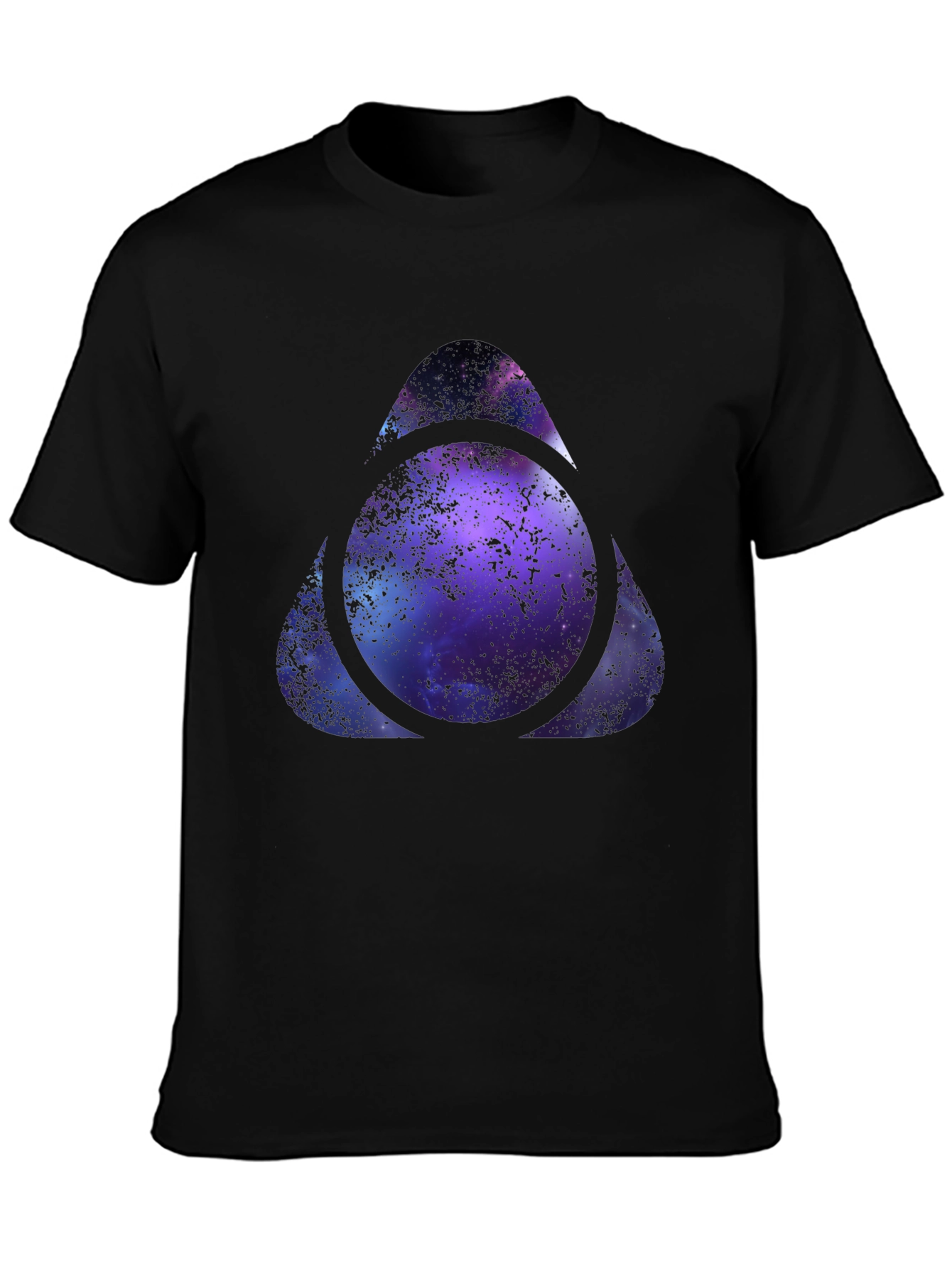 Galaxy Triangle Circle Graphic Black T-Shirt