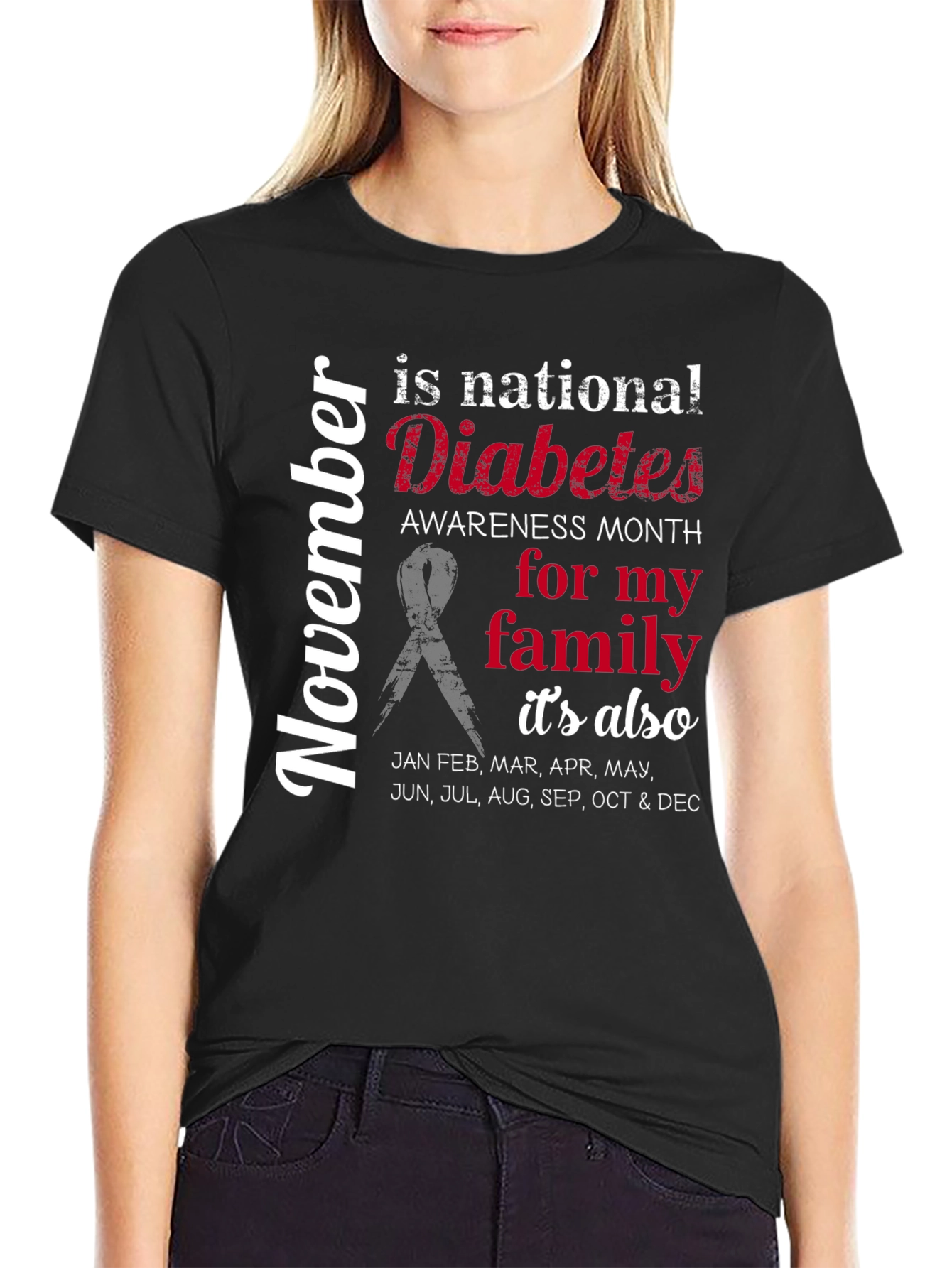 Diabetes Awareness T-Shirt - Family Support Month Tee