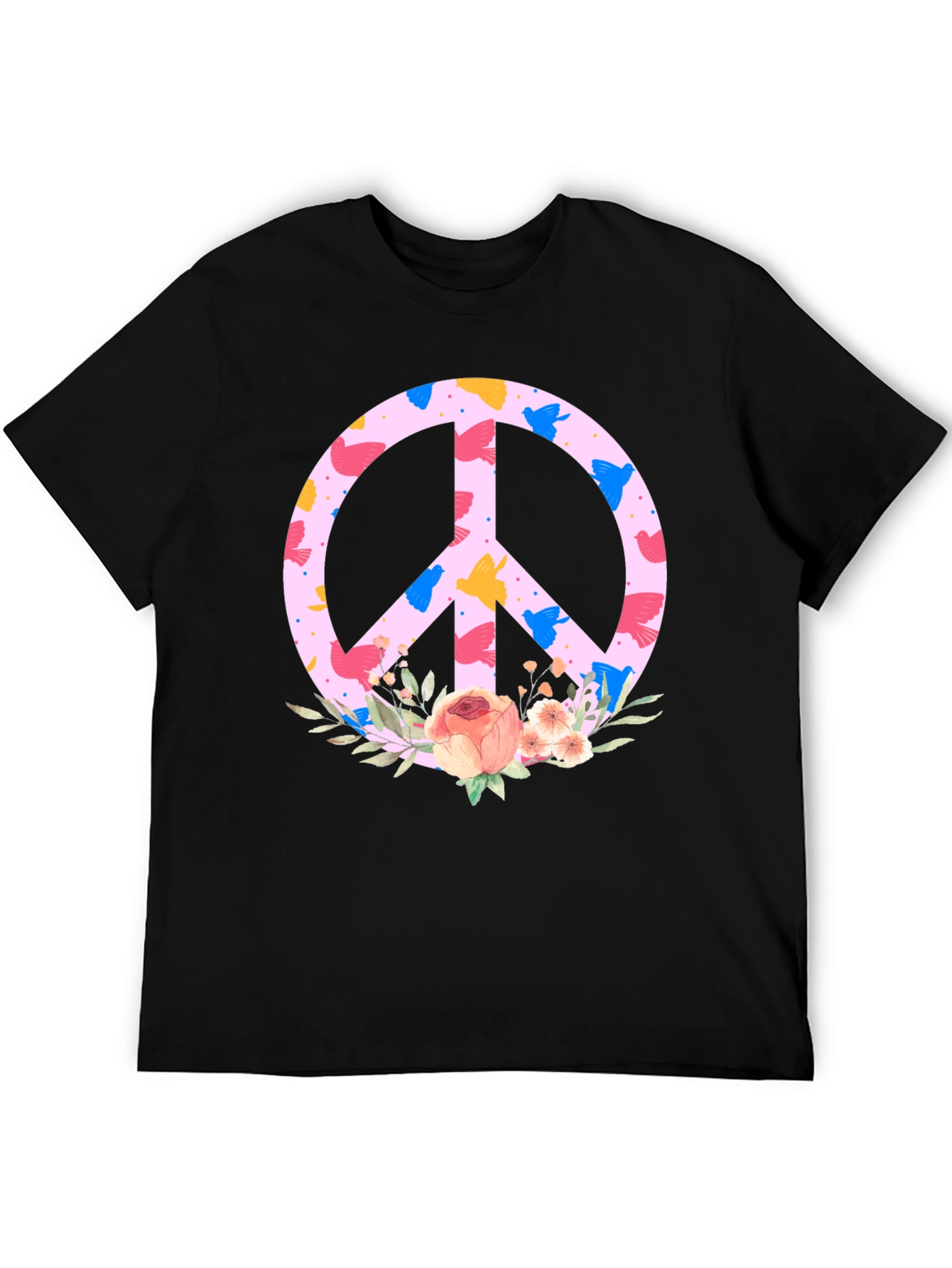 Floral Peace Sign T-Shirt - Trendy Graphic Tee