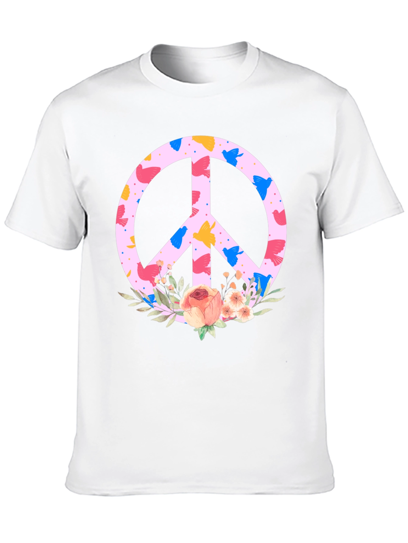Floral Peace Sign T-Shirt - Trendy Graphic Tee