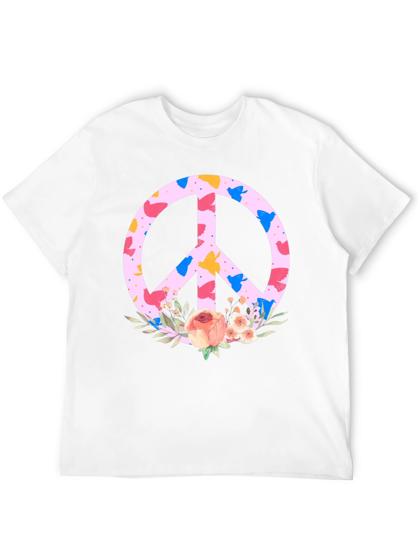 Floral Peace Sign T-Shirt - Trendy Graphic Tee