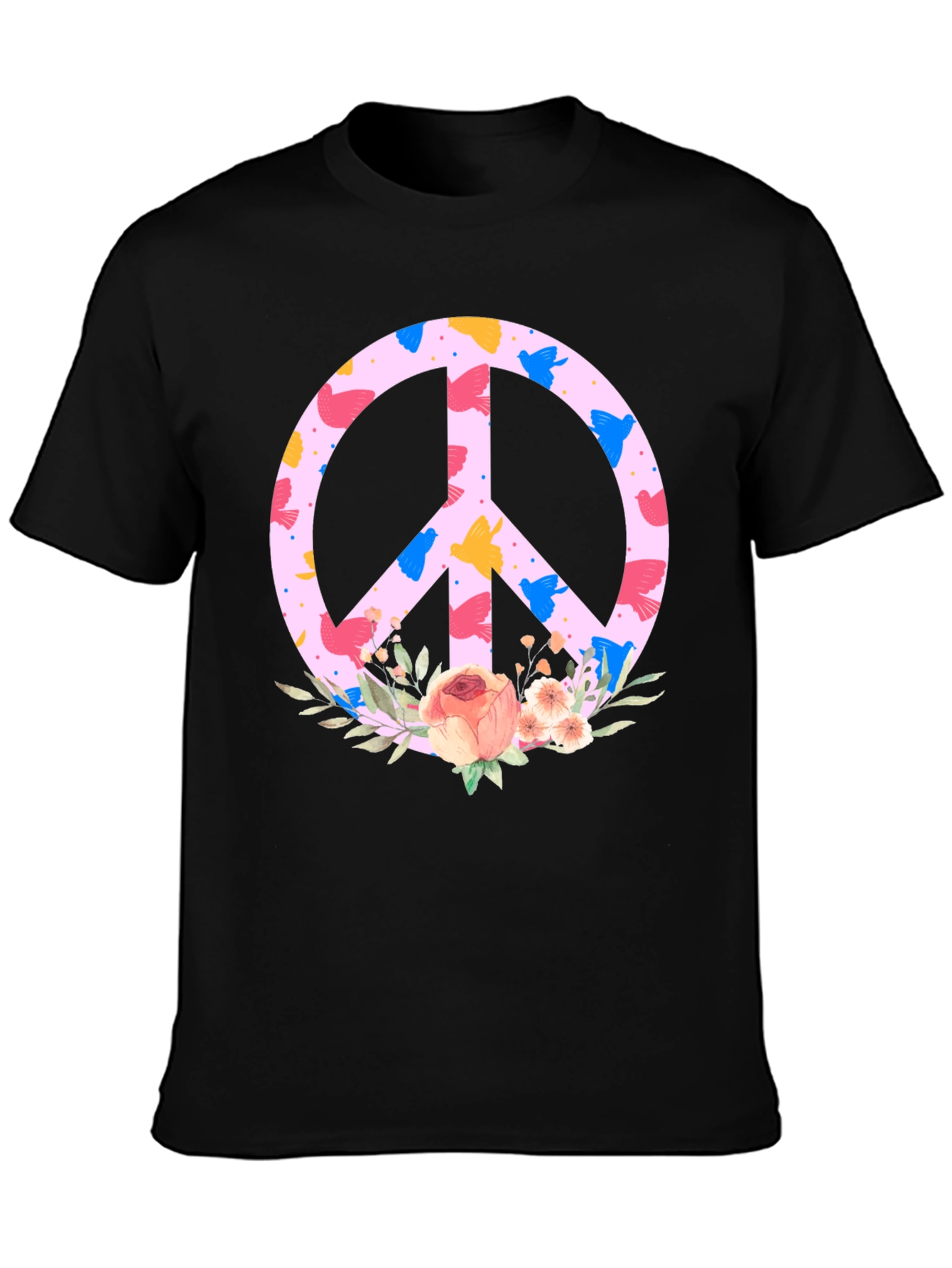 Floral Peace Sign T-Shirt - Trendy Graphic Tee