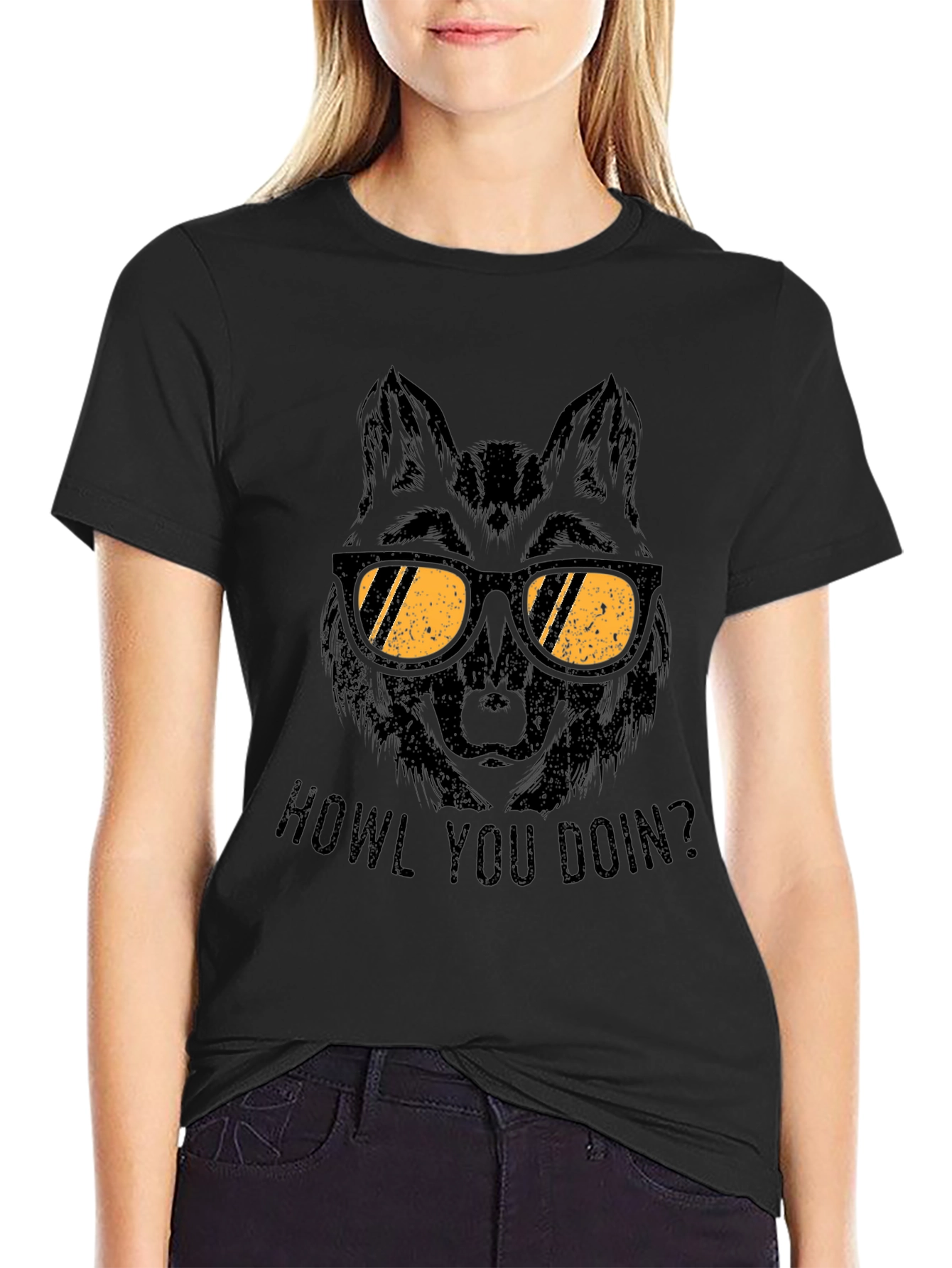 Wolf in Sunglasses T-Shirt - Howl You Doin?