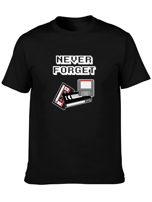 Retro Tech T-Shirt - Never Forget Cassette Floppy Disk