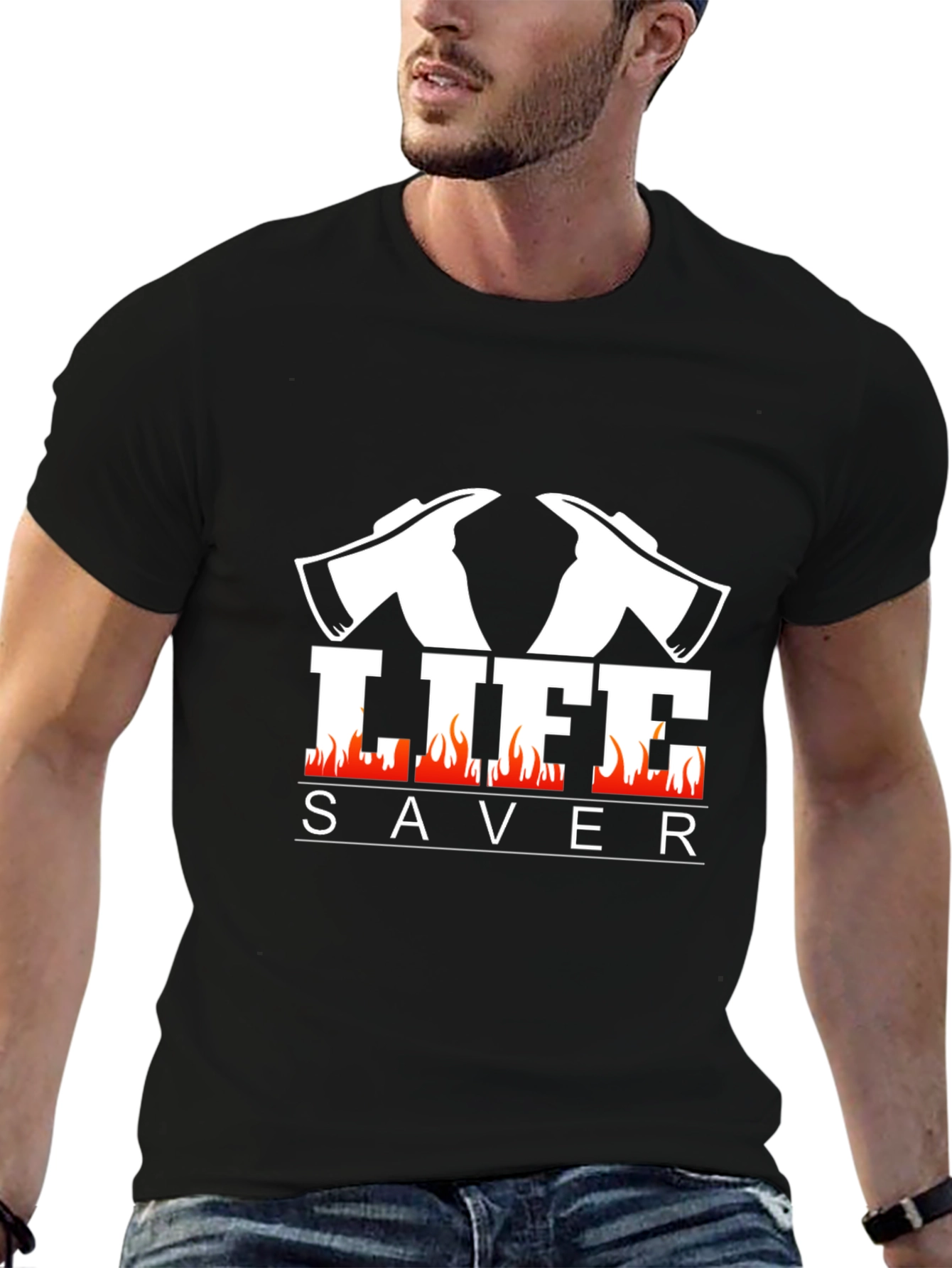 Firefighter Lifesaver Graphic Tee