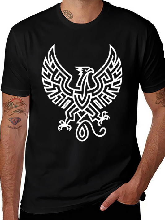 Black T-Shirt with Phoenix Graphic Design