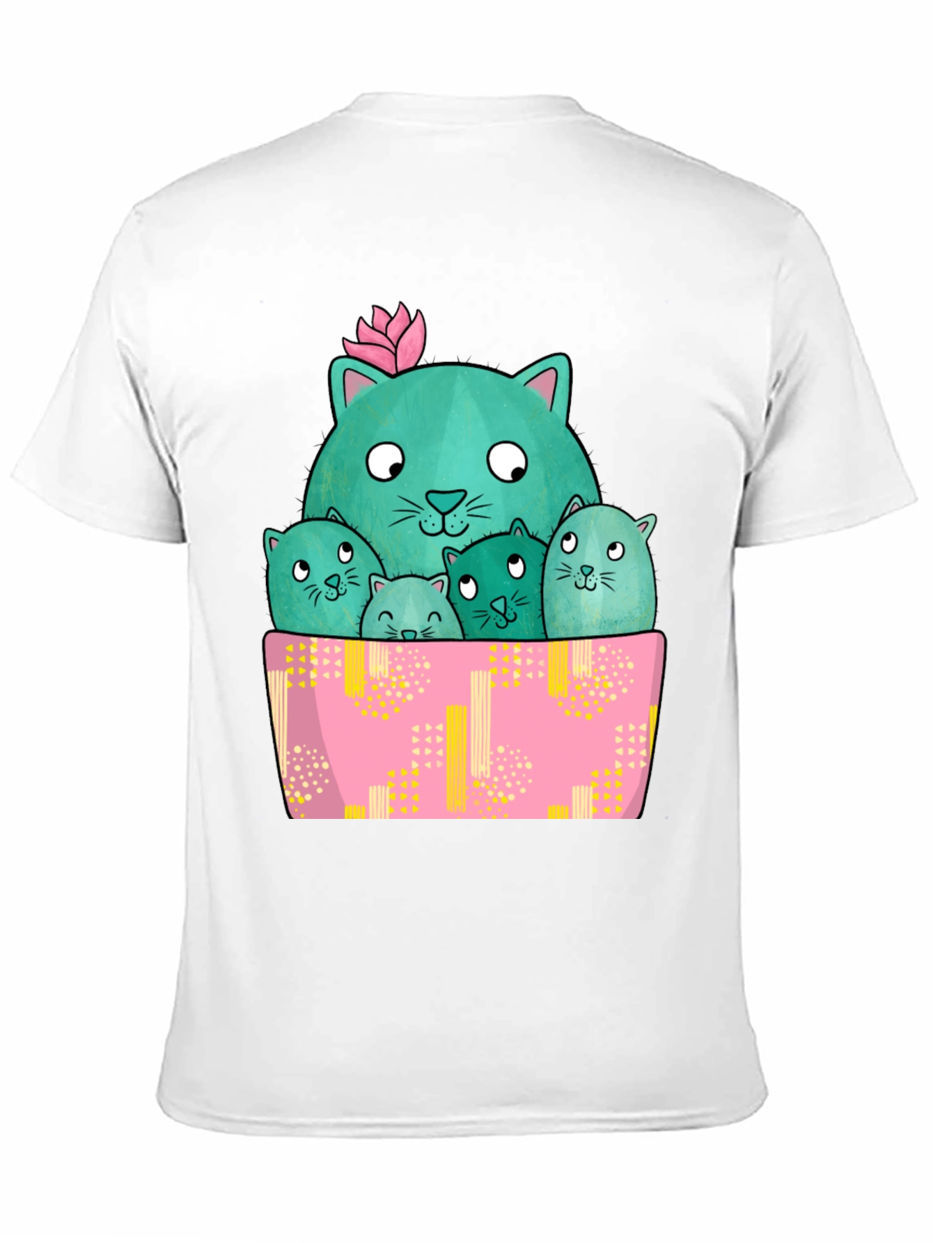 Cute Cactus Cats Graphic T-Shirt