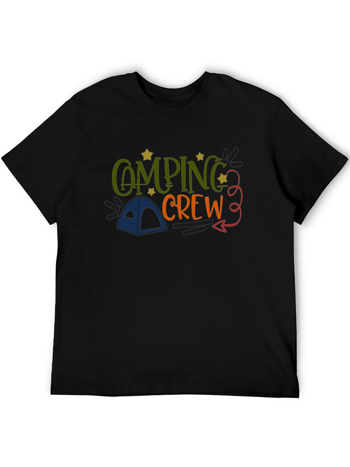 Camping Crew Black Graphic T-Shirt