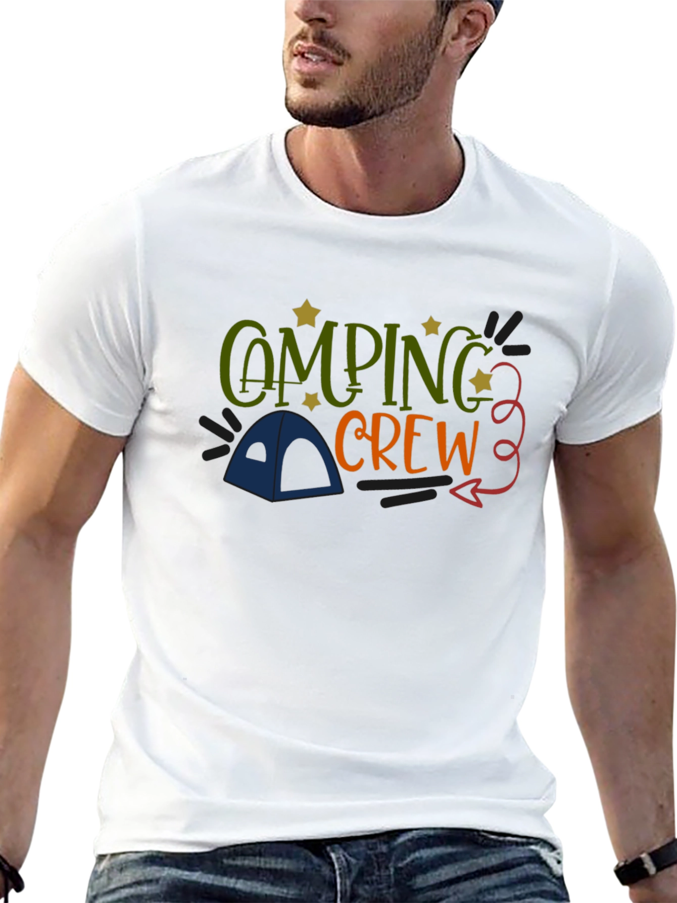 Camping Crew Black Graphic T-Shirt