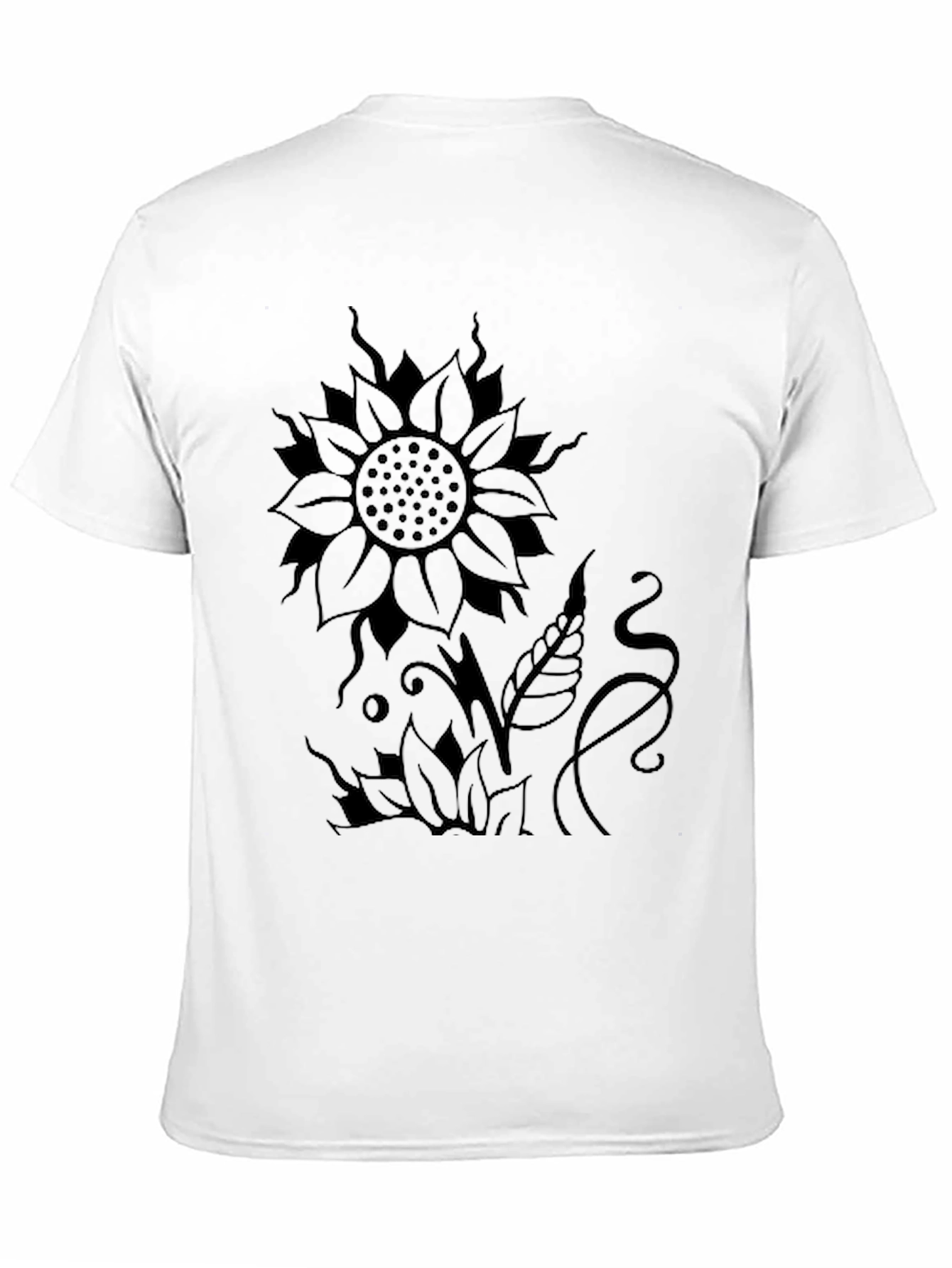 Sunflower Graphic Print Black T-Shirt