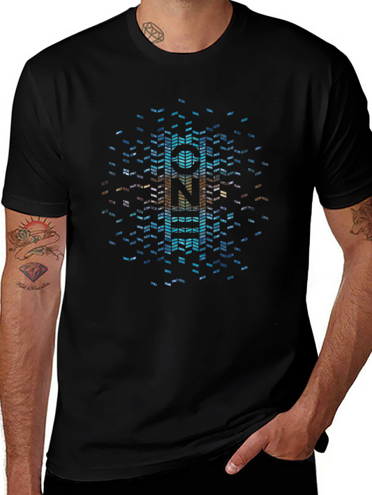 Geometric Pixel Art T-Shirt - Unique Graphic Tee