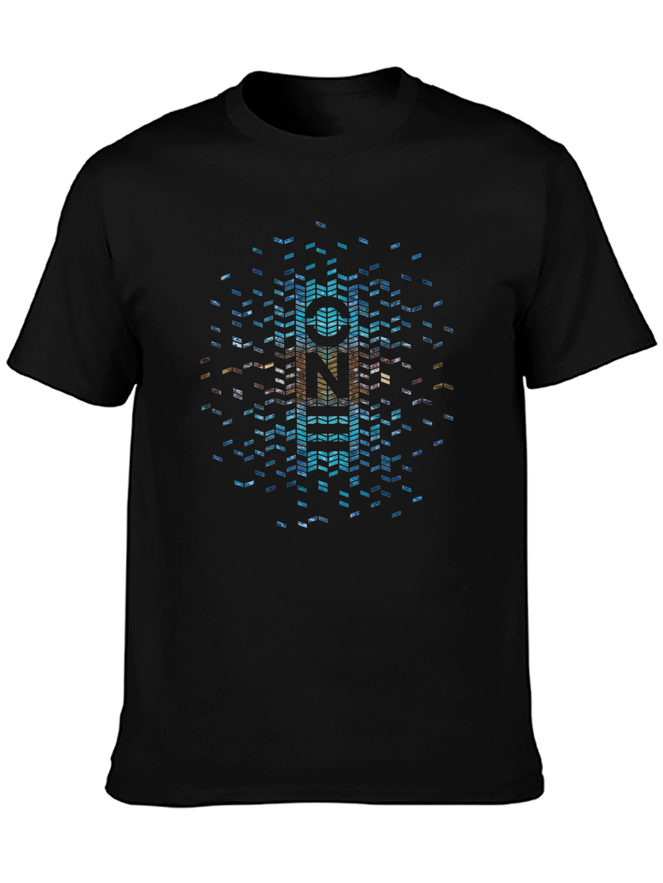 Geometric Pixel Art T-Shirt - Unique Graphic Tee