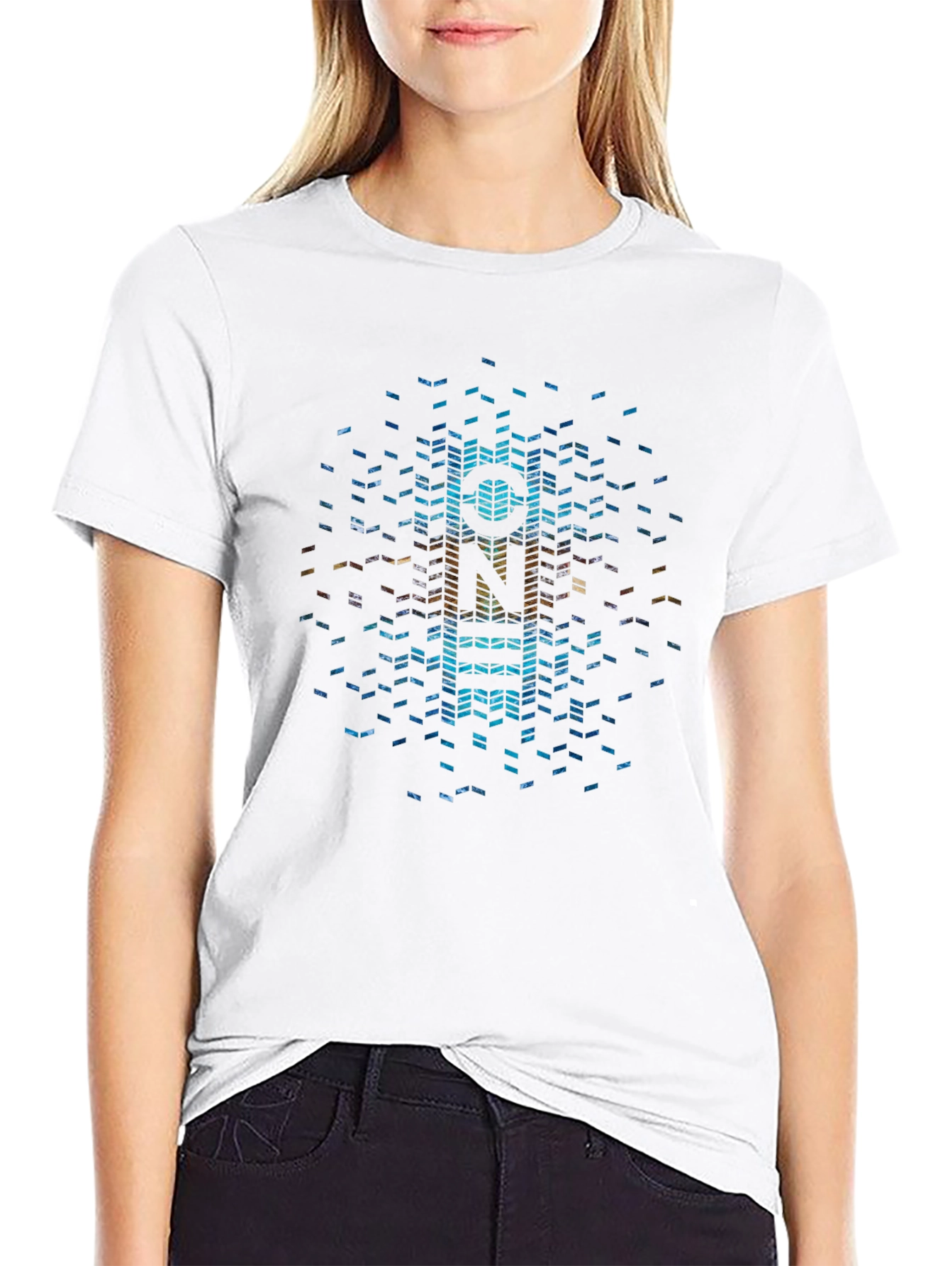 Geometric Pixel Art T-Shirt - Unique Graphic Tee