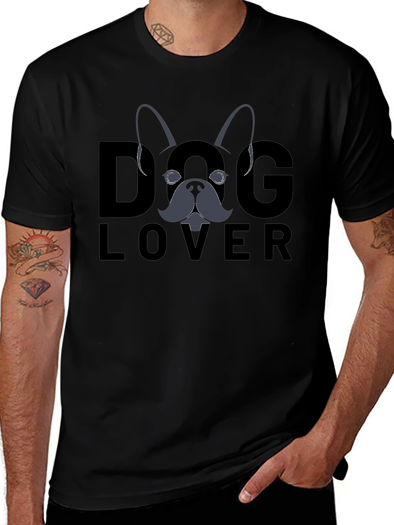 Dog Lover Graphic T-Shirt - Black