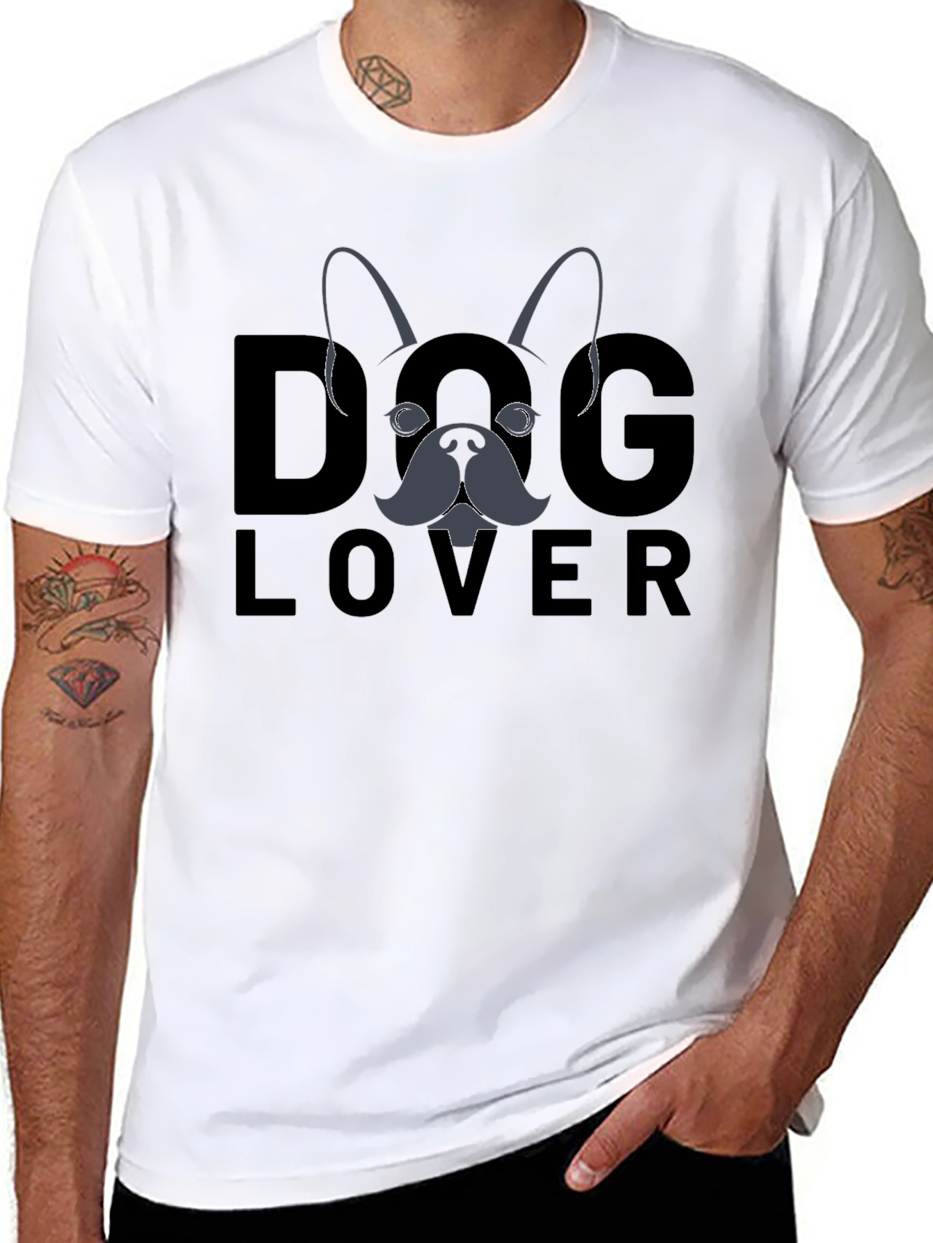 Dog Lover Graphic T-Shirt - Black
