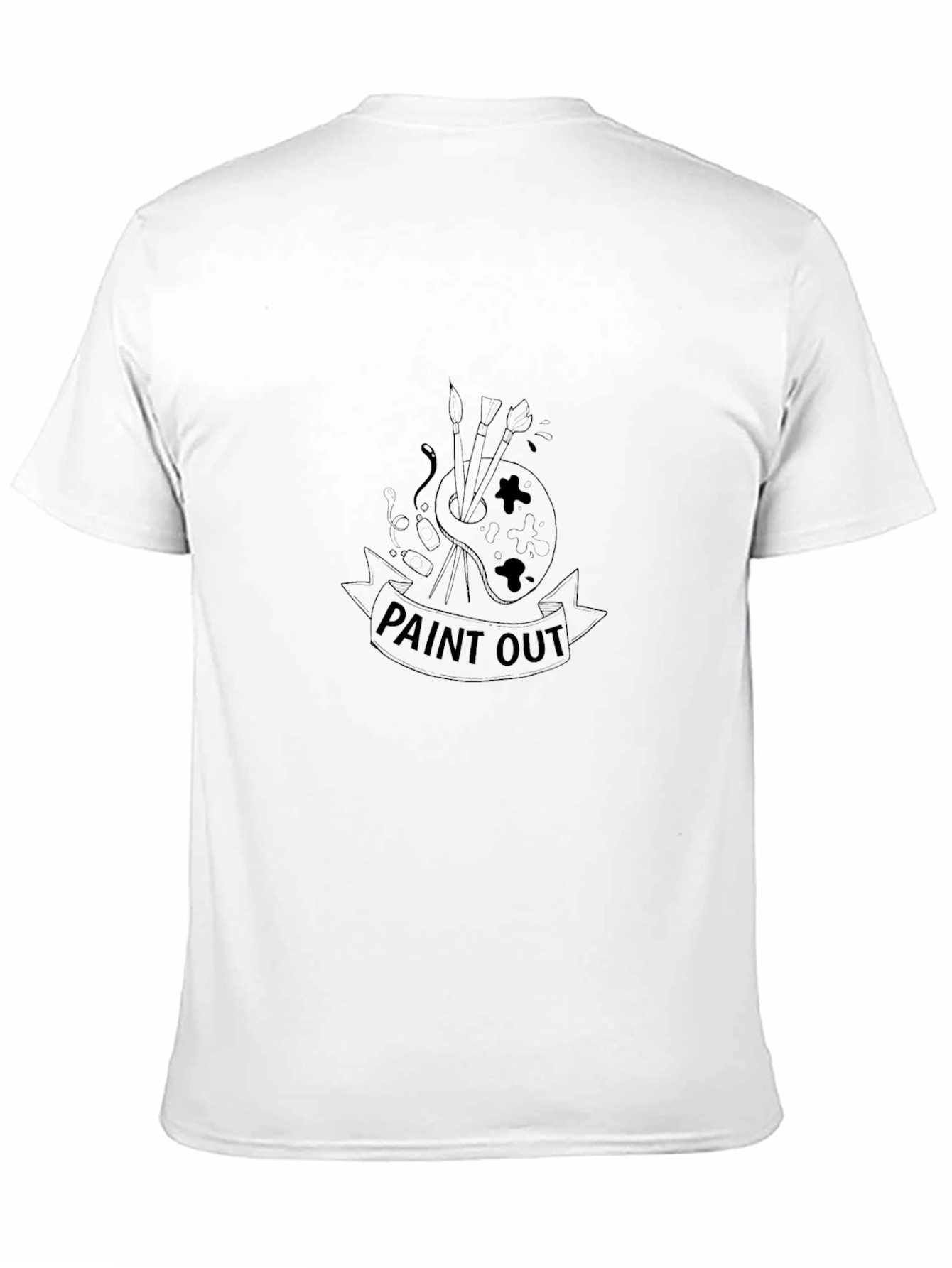 Paint Out Graphic Tee - Black Cotton Casual Shirt