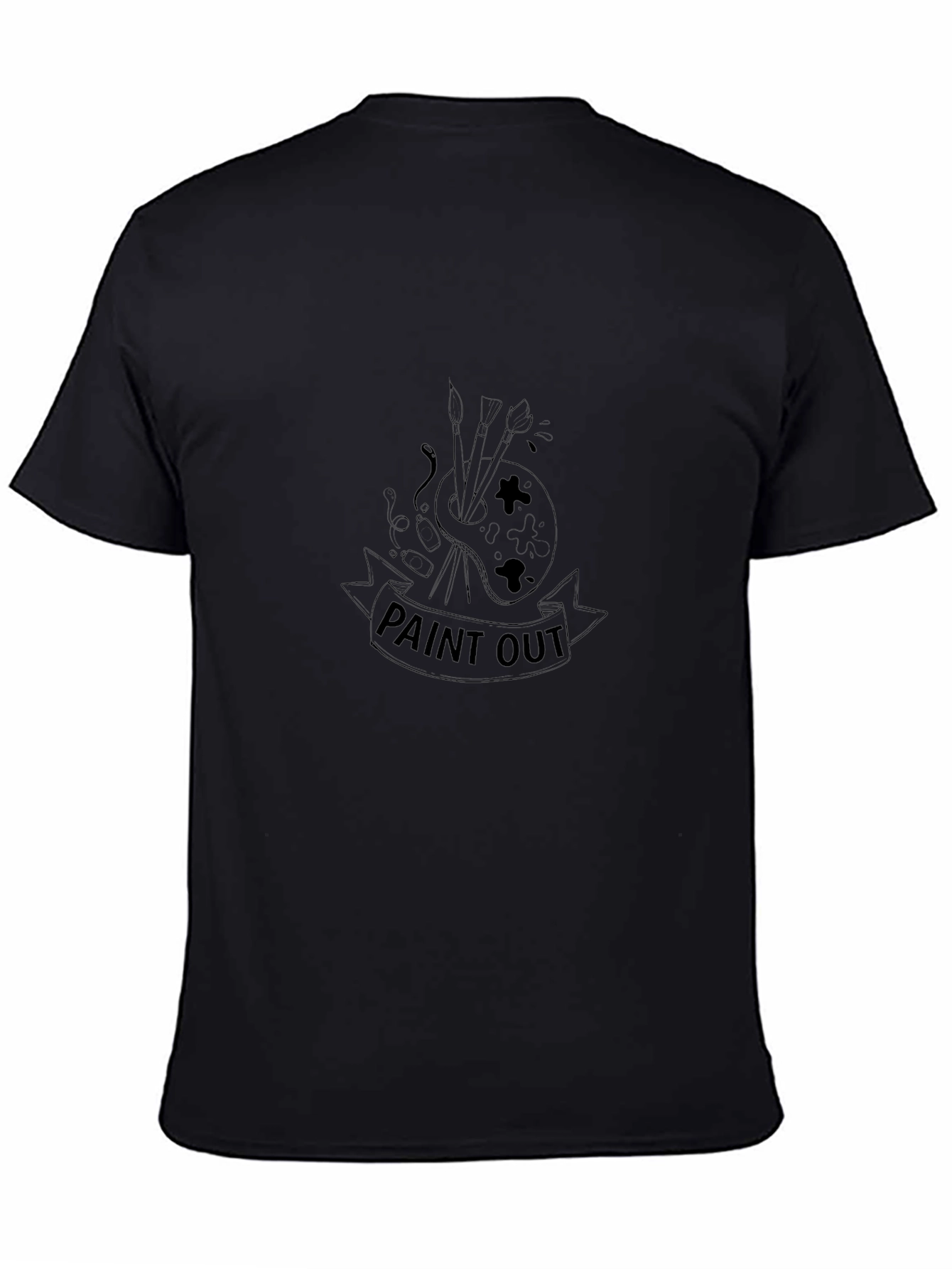 Paint Out Graphic Tee - Black Cotton Casual Shirt