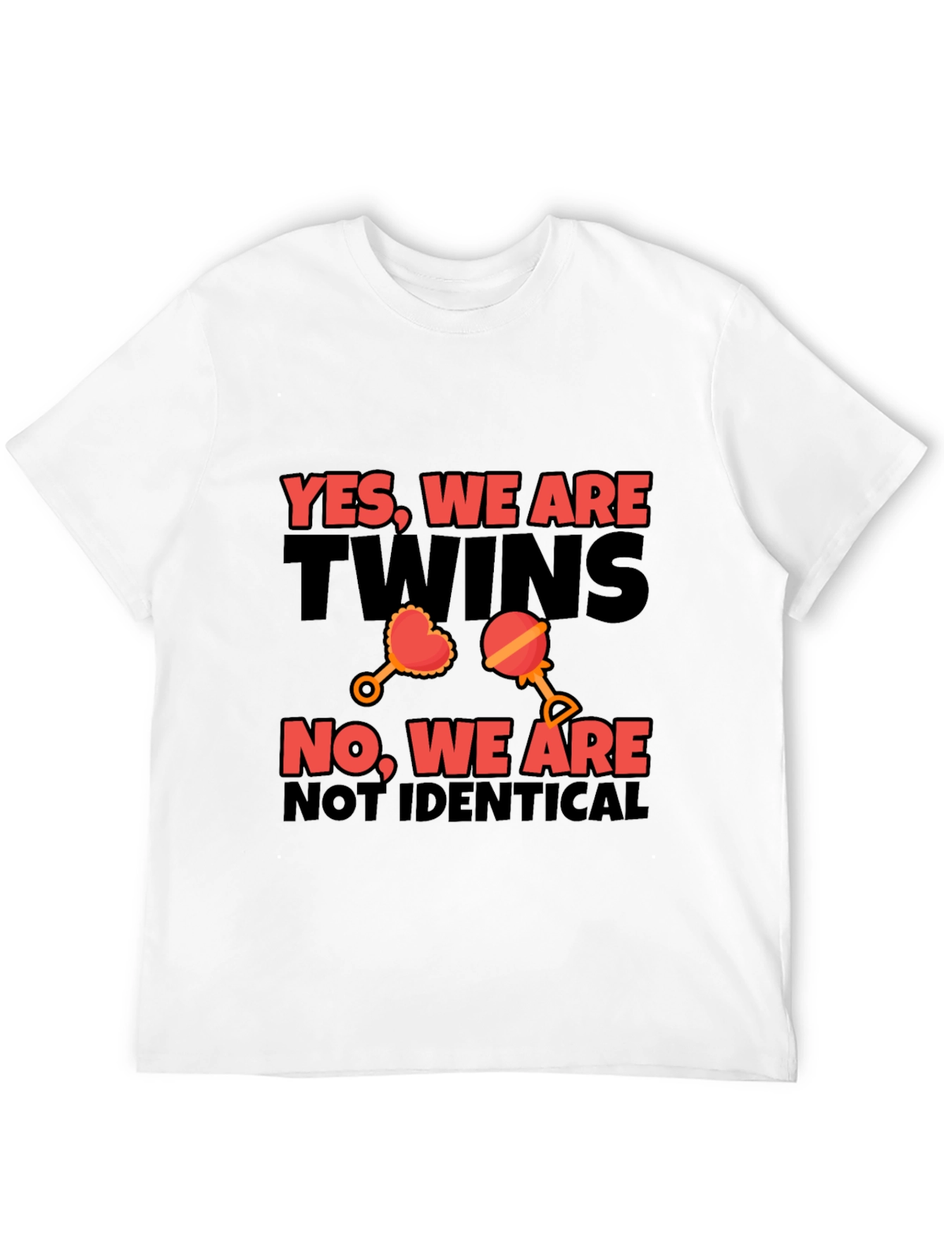 Twins Not Identical Black Cotton T-Shirt